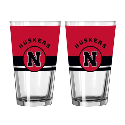 Nebraska Huskers Logo Brands Two-Piece 16oz. Horizon Pint Glass Set