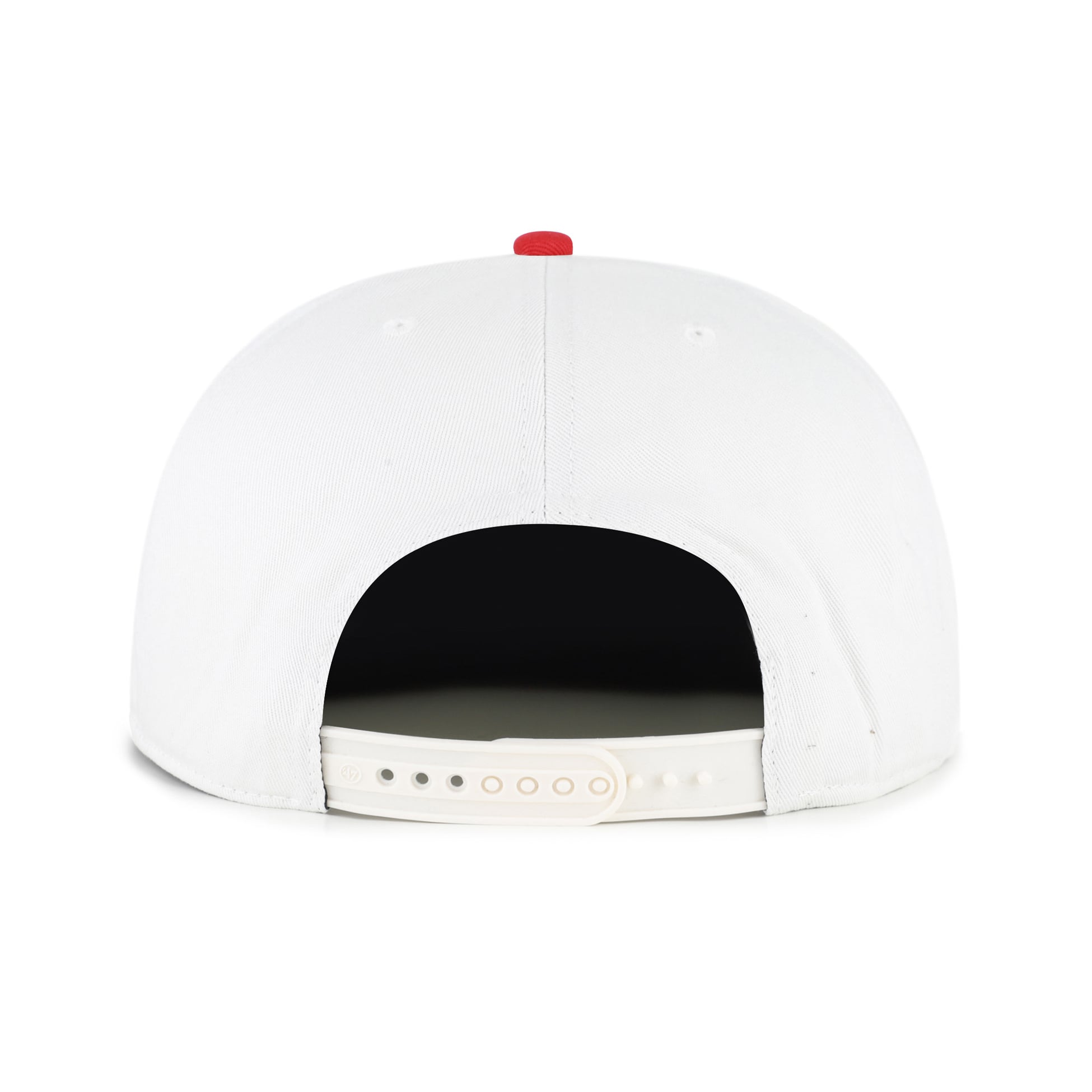 Men's '47 White/Scarlet Nebraska Huskers Script Stack Relaxed Captain Adjustable Hat