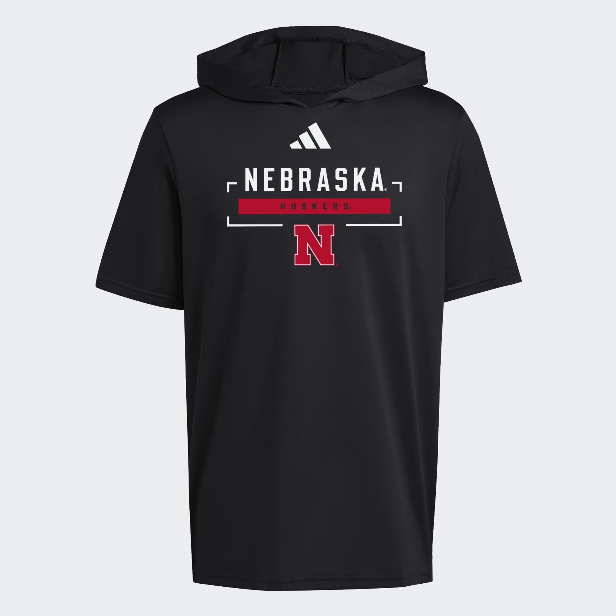 Men's adidas Black Nebraska Huskers D4T Short Sleeve Hooded T-Shirt