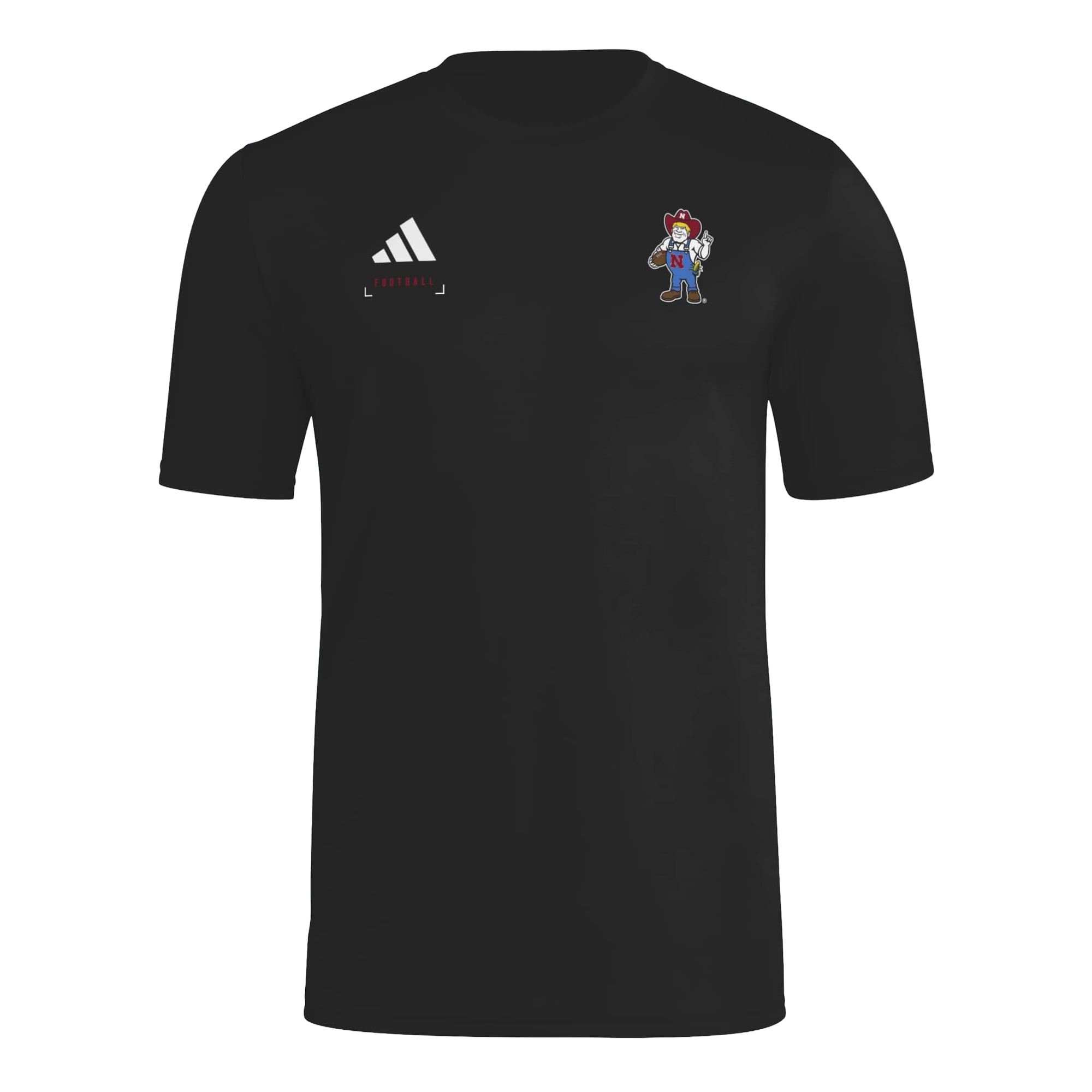 T-shirt d'avant-match adidas noir Nebraska Huskers Locker Football Icon AEROREADY pour homme