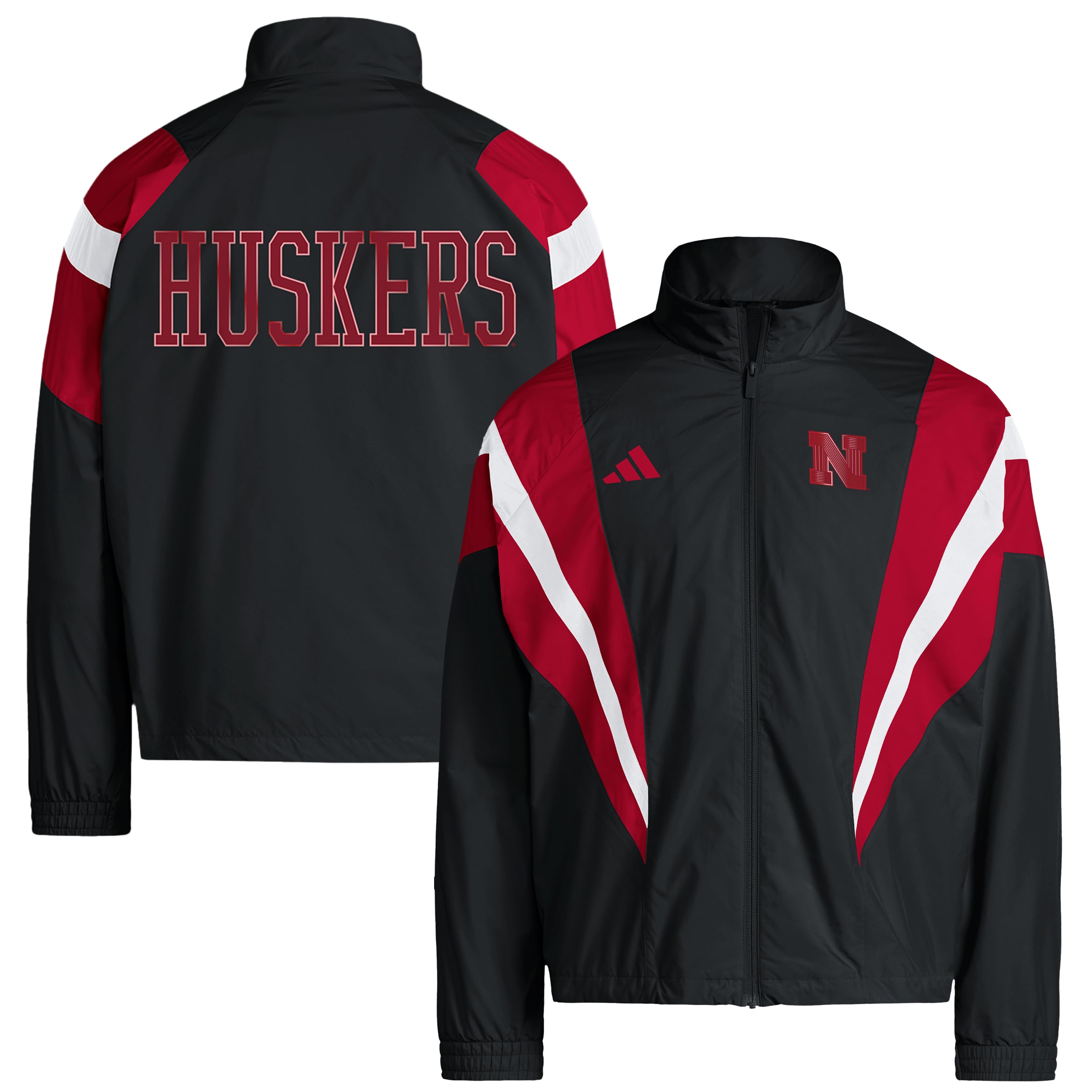 Men's adidas Black Nebraska Huskers Our Red Burns Brighter Full-Zip Track Jacket
