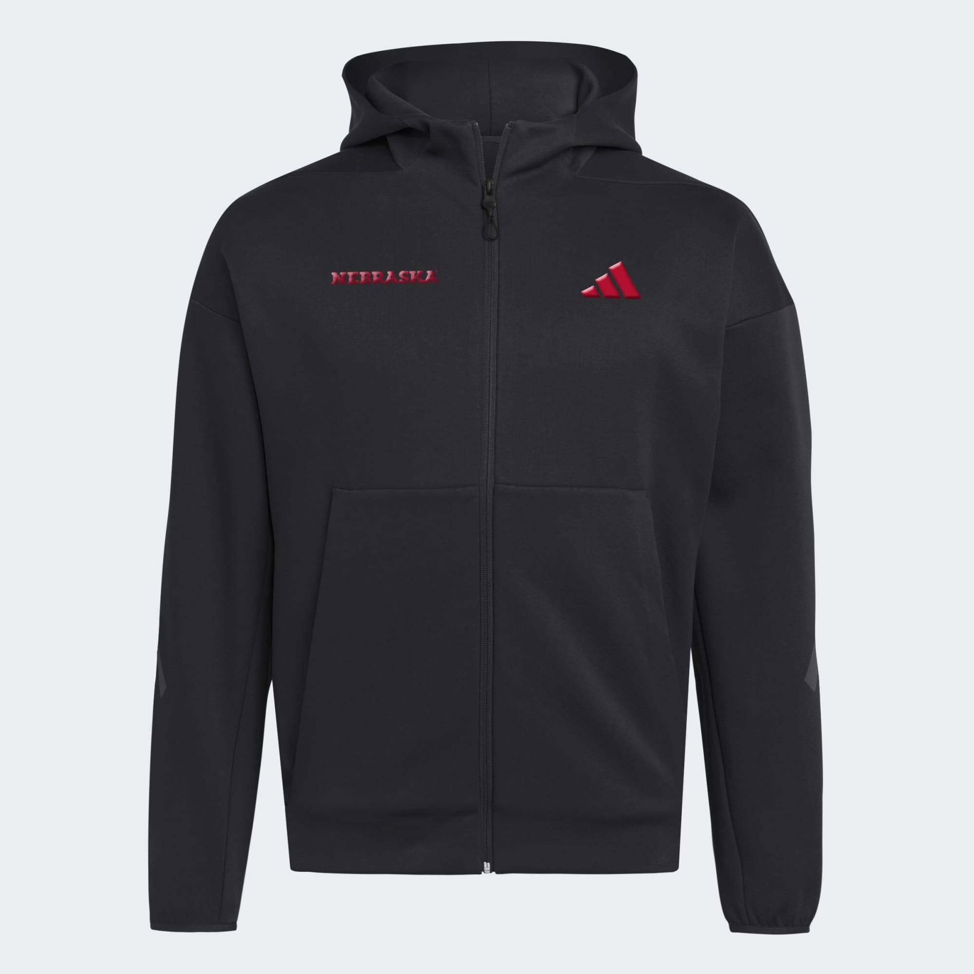 Men's adidas Black Nebraska Huskers Z.N.E Full-Zip Hoodie