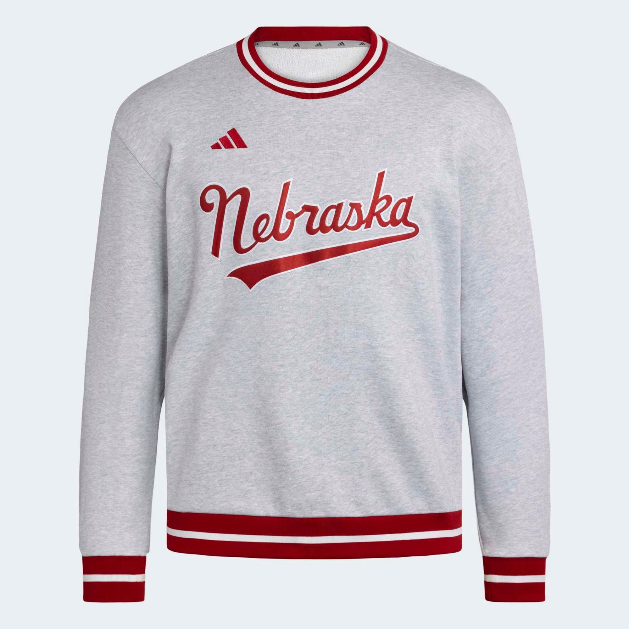 Men's adidas Gray Nebraska Huskers Dugout Collection Sweatshirt