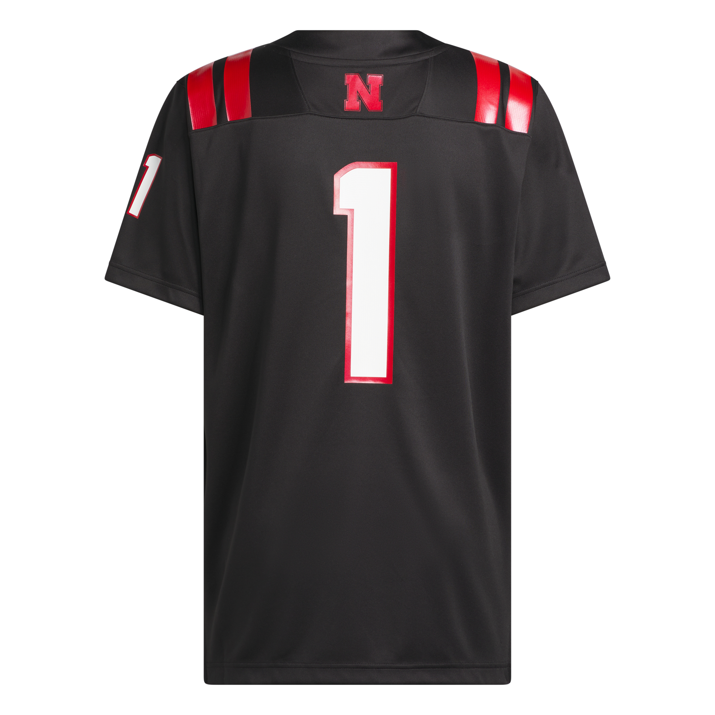 Men's adidas #1 Black Nebraska Huskers Our Red Burns Brighter Premier Strategy Jersey