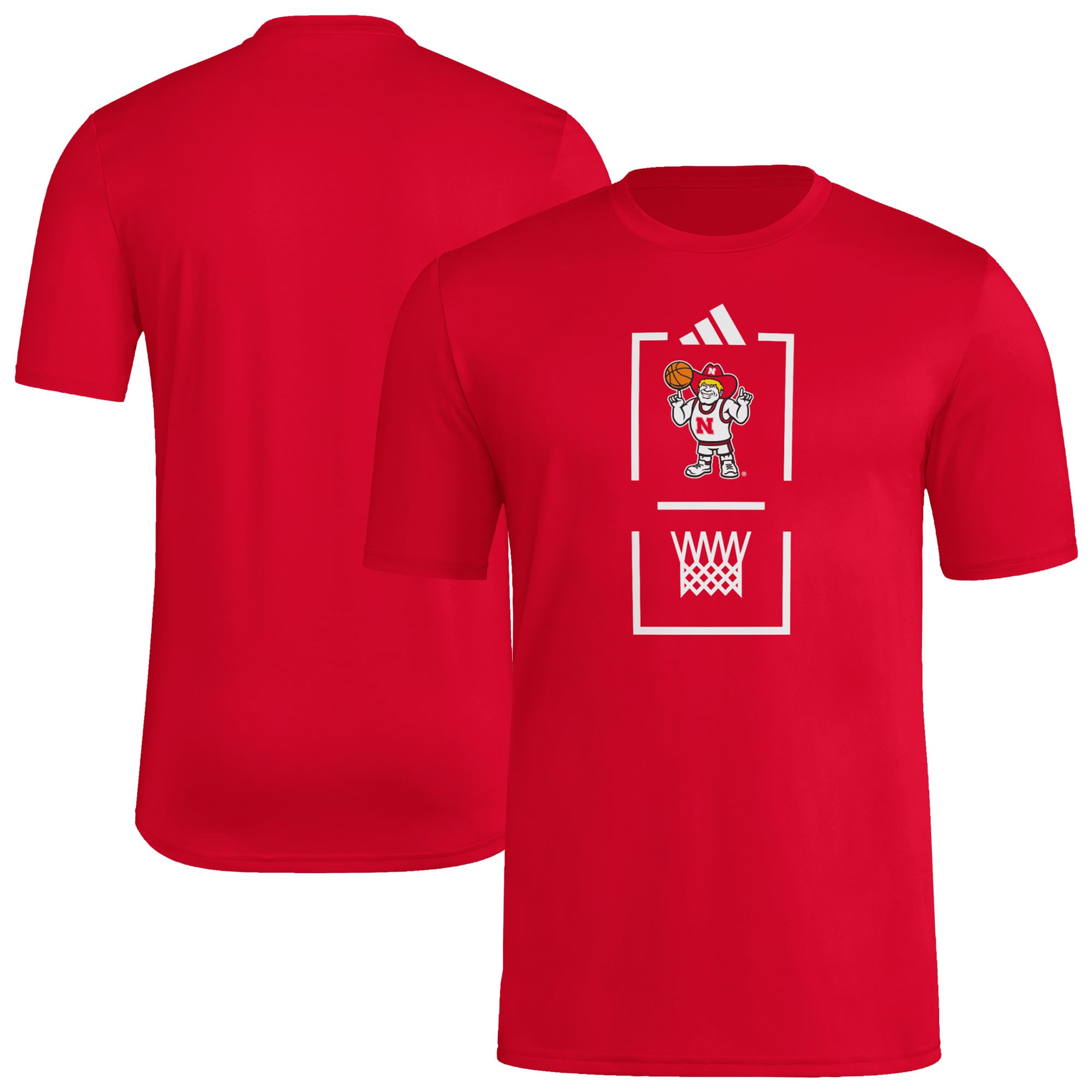 T-shirt d'avant-match adidas Scarlet Nebraska Huskers pour homme