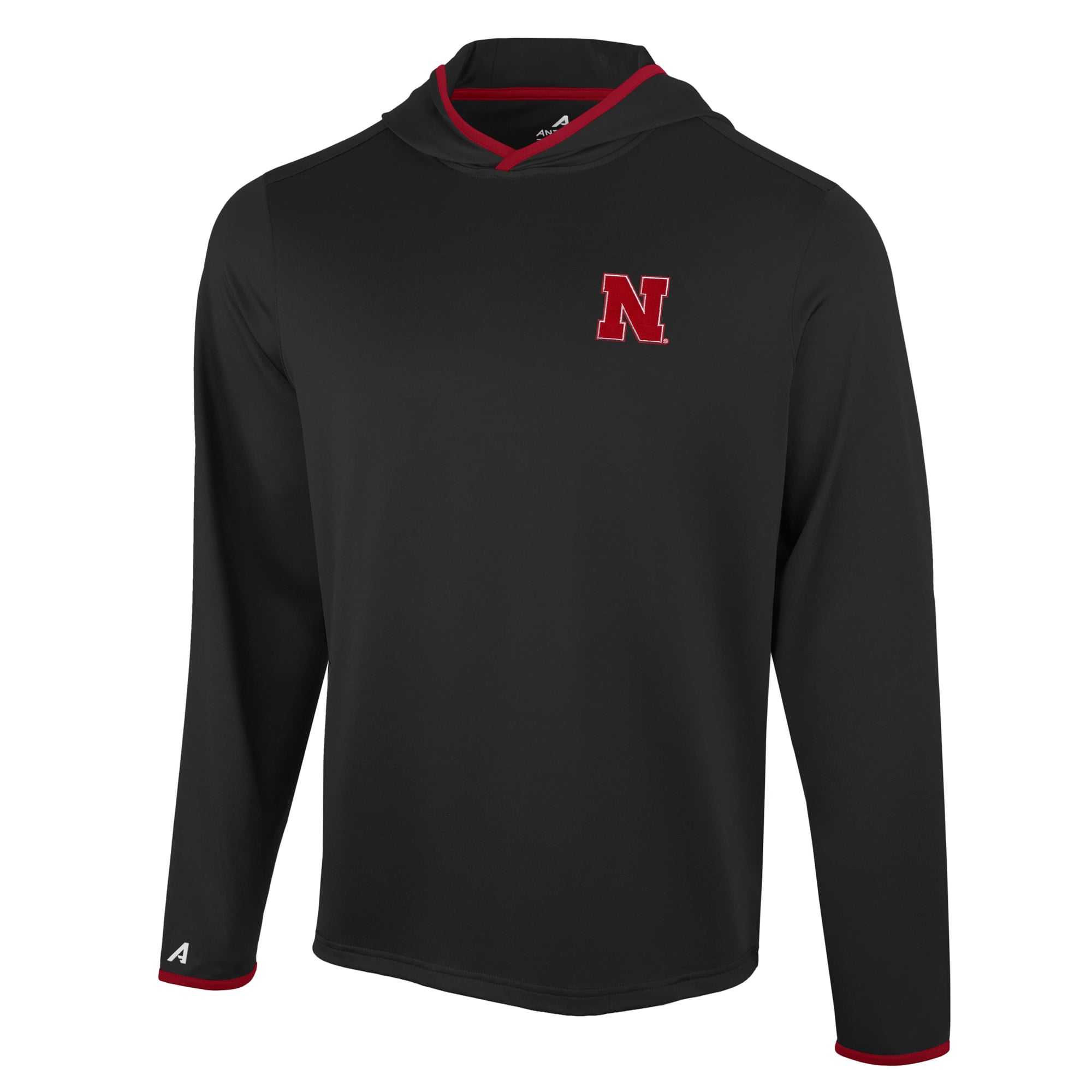 T-shirt à capuche manches longues Antigua Black Nebraska Huskers Brink Color Pop pour homme