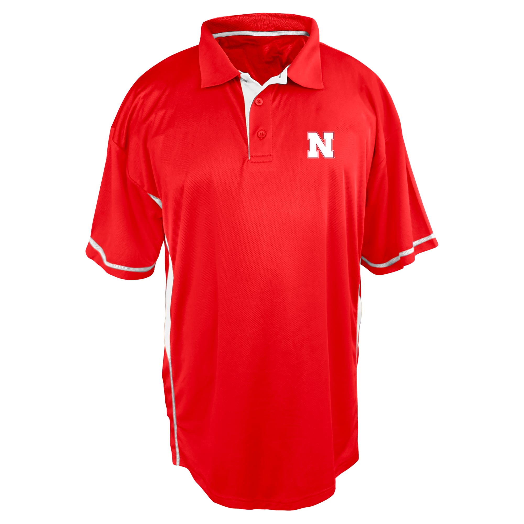 Men's Big and Tall Profile Scarlet Nebraska Huskers Color Block Panel Polo