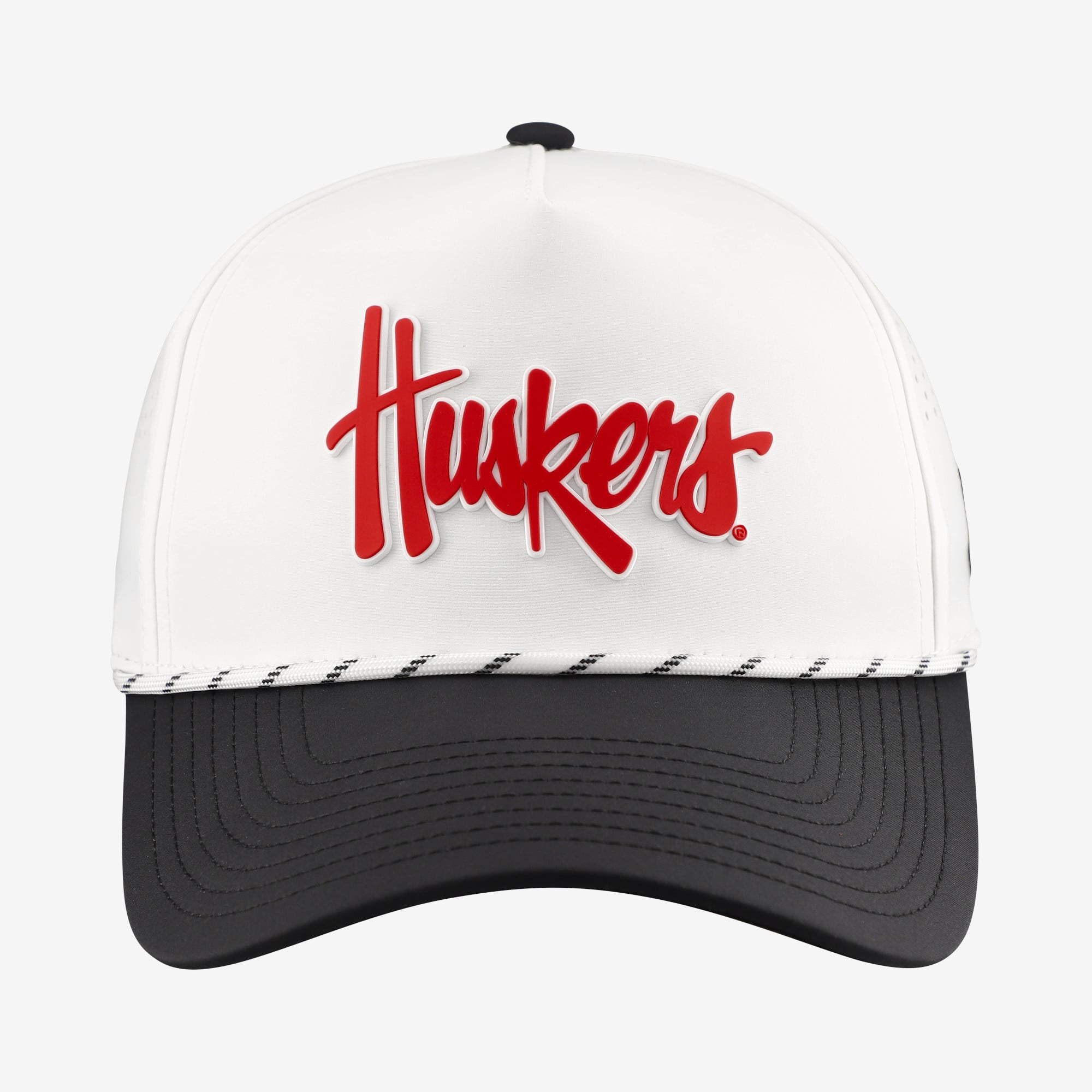 Men's Branded Bills  White/Black Nebraska Huskers Classic Adjustable Rope Hat