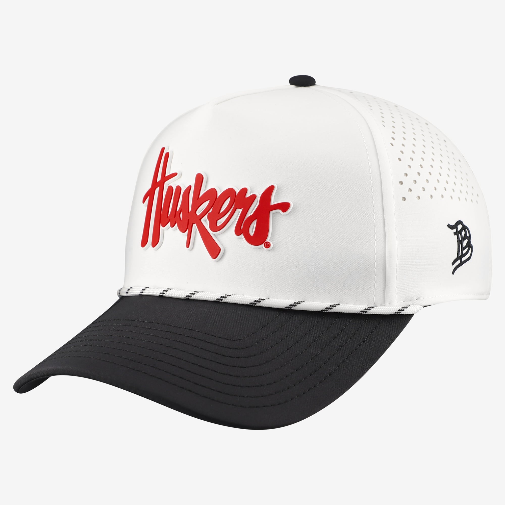 Men's Branded Bills White/Black Nebraska Huskers Classic Adjustable Rope Hat