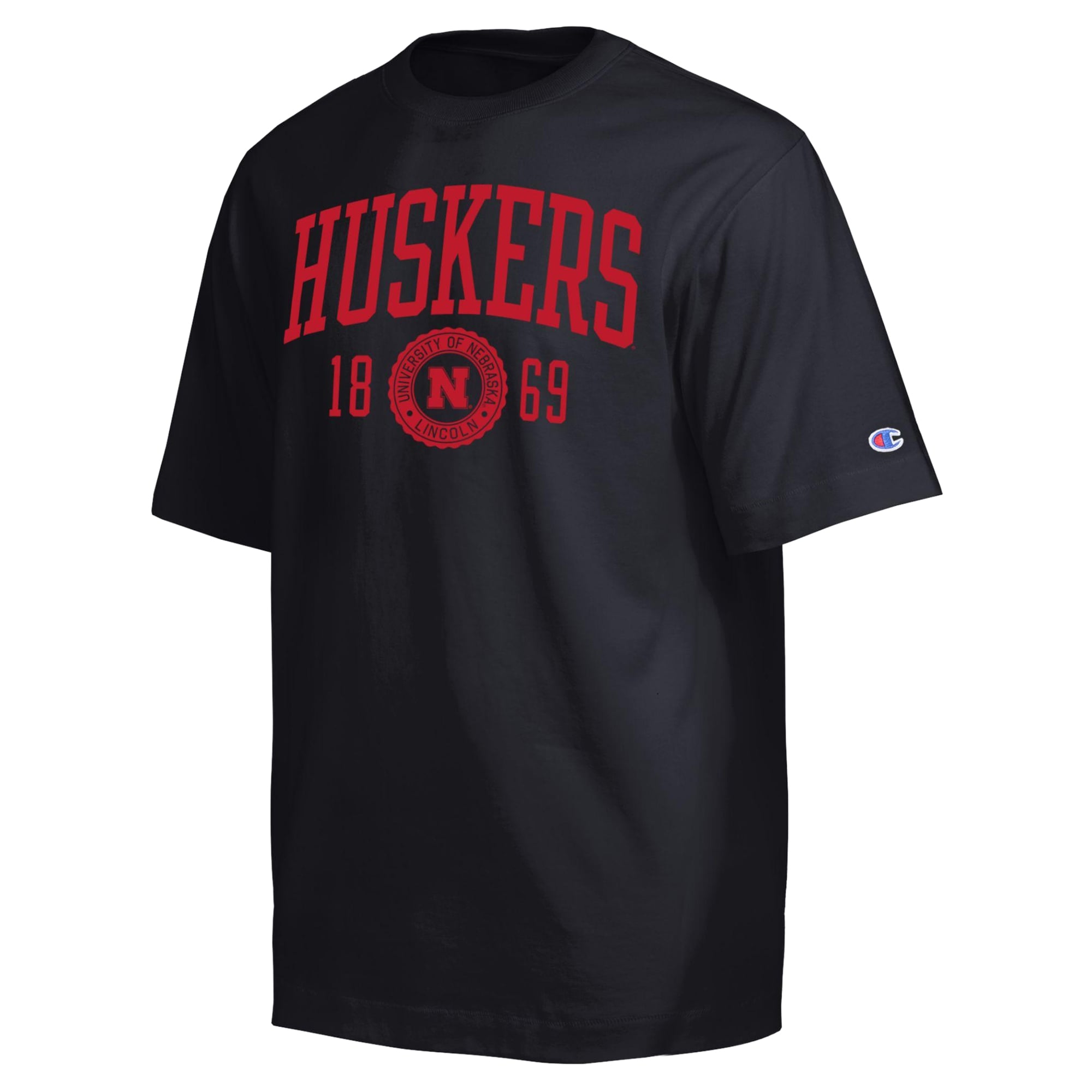 Men's Champion Black Nebraska Huskers Established Tradition Heavyweight T-Shirt