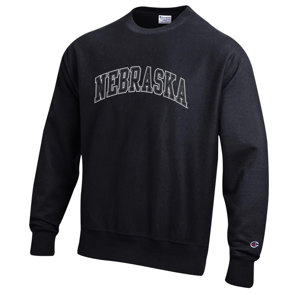 Men's Champion Black Nebraska Huskers Reverse Weave Crewneck Sweatshirt