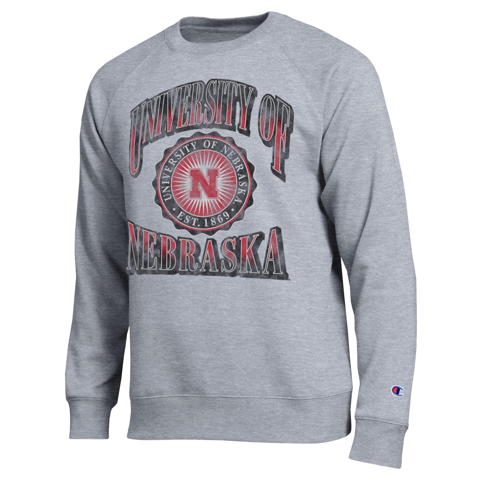 Sweat-shirt Champion pour homme, gris chiné, Nebraska Huskers All-Star