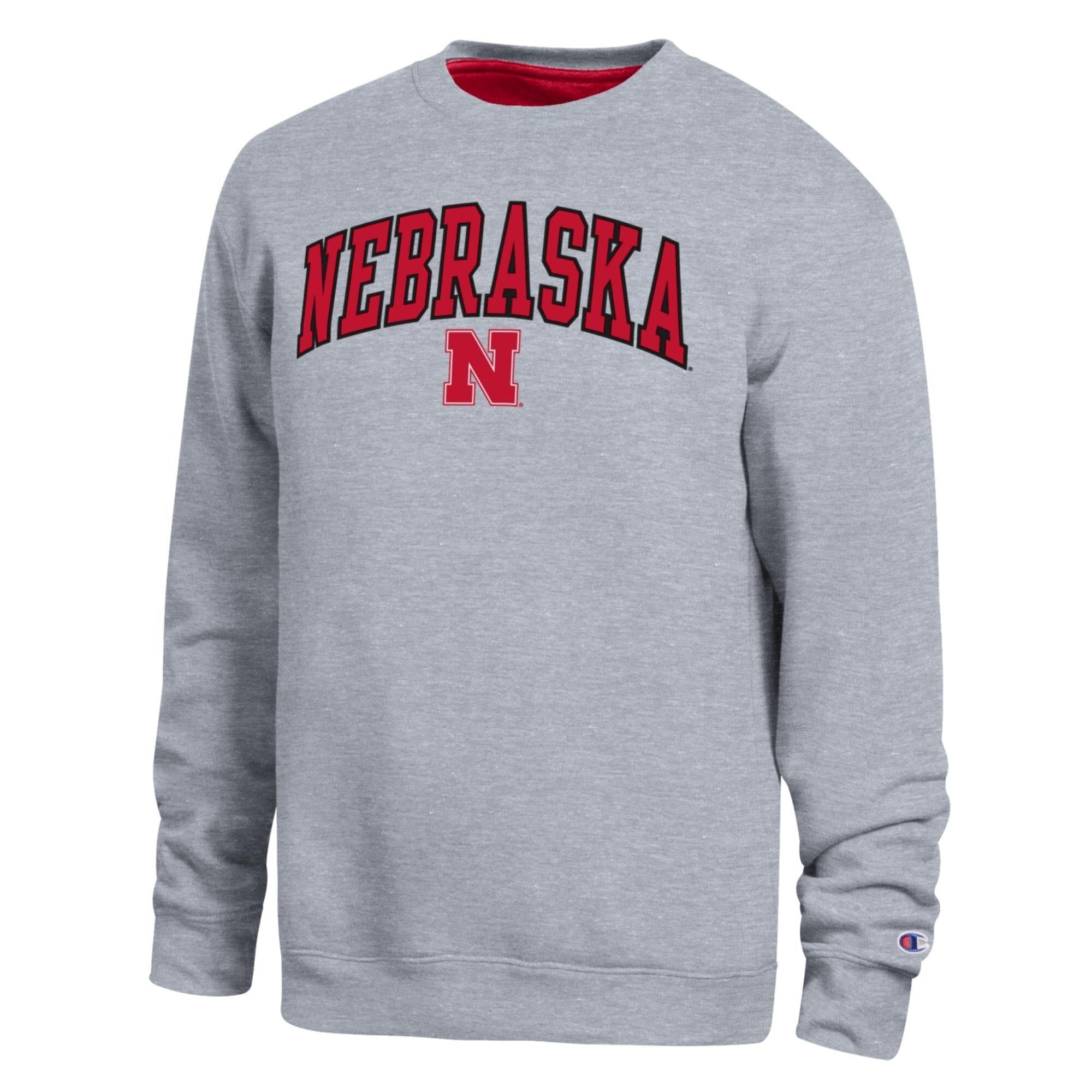 Men's Champion Scarlet Nebraska Huskers Arch Sweatshirt
