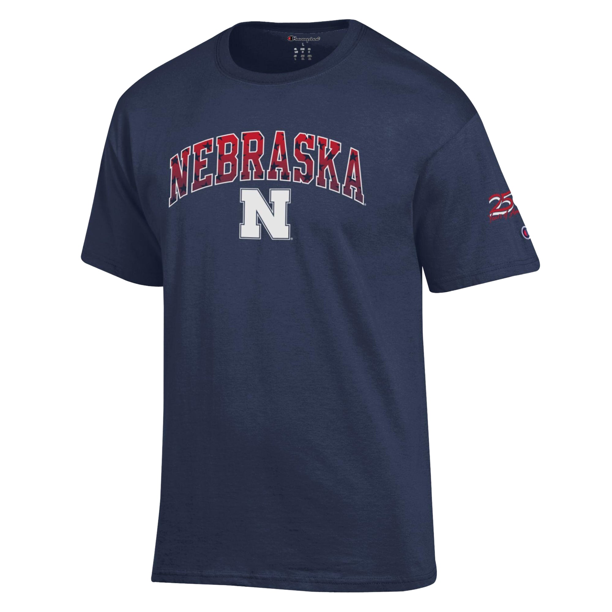 Men's Champion Navy Nebraska Huskers Americana 250th Arch T-Shirt