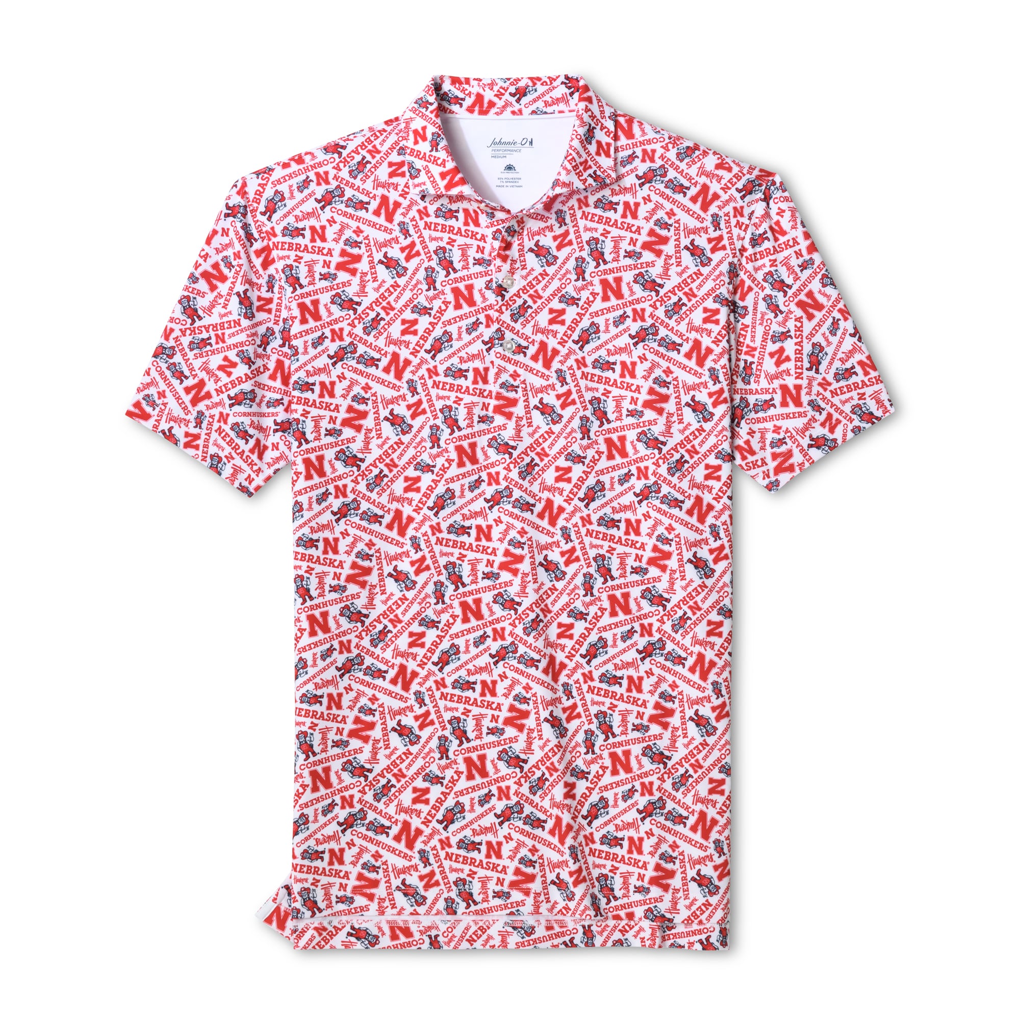 Men's johnnie-O  Scarlet Nebraska Huskers Galvin Polo