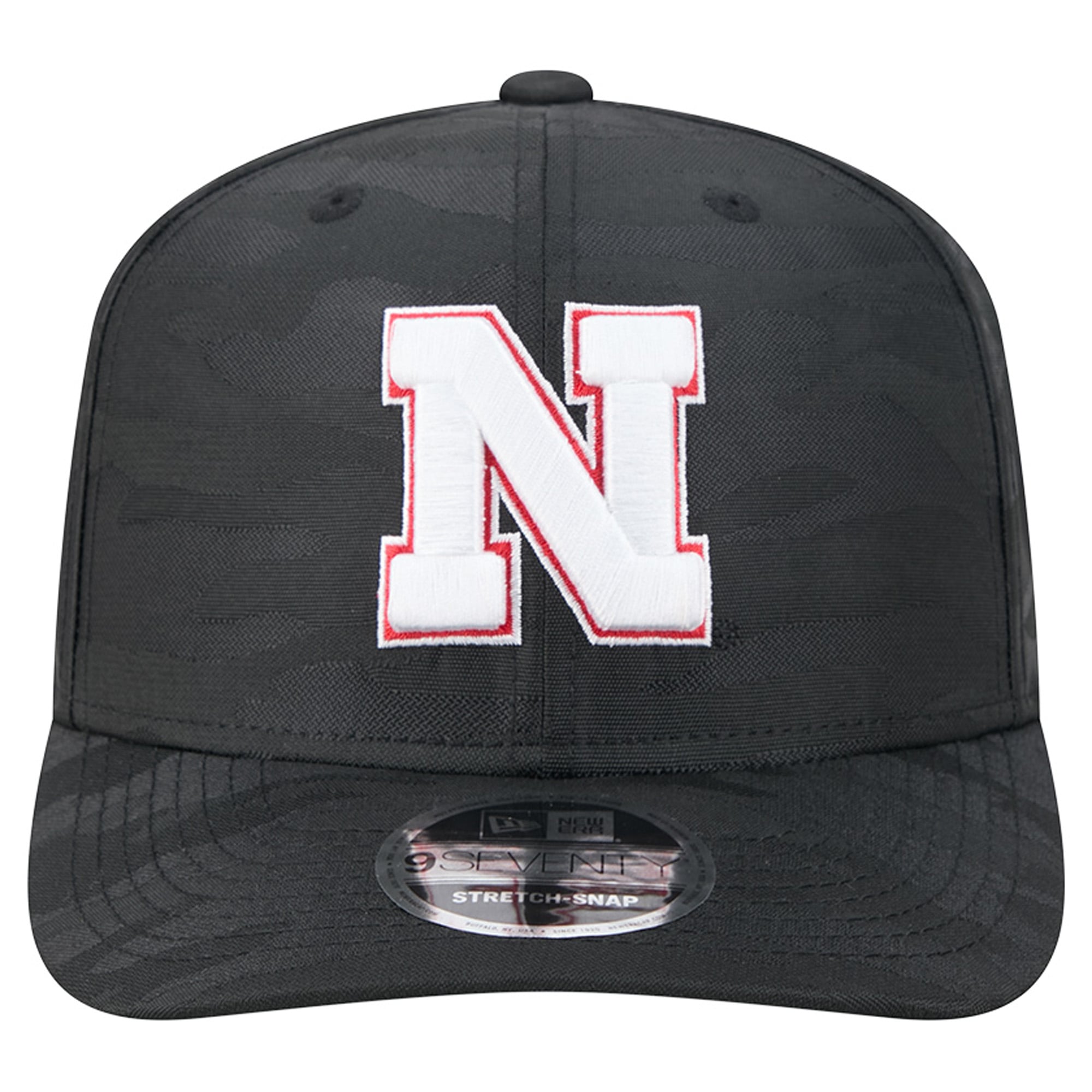 Men's New Era Black Nebraska Huskers Perforated Camo 9SEVENTY Adjustable Hat