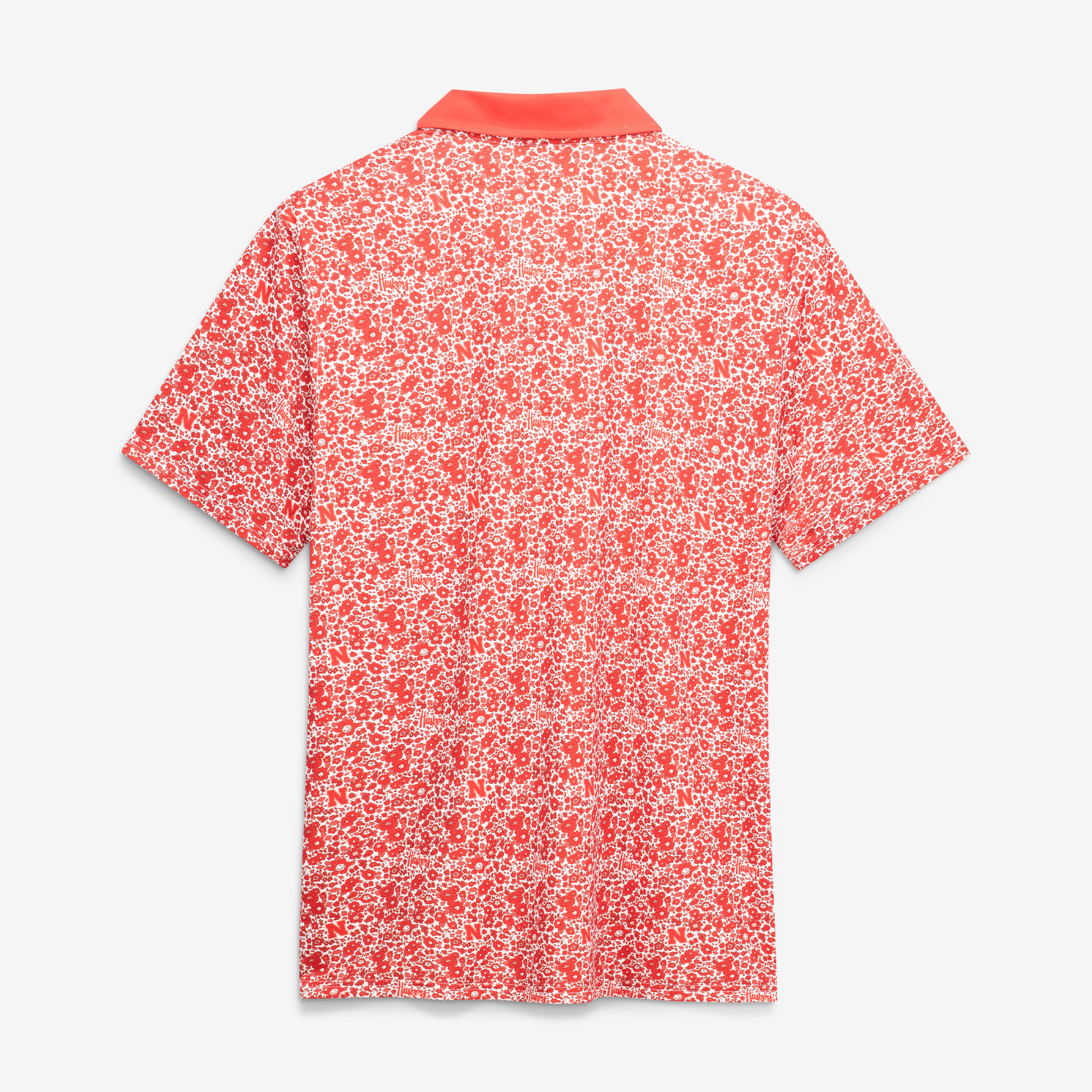 Men's Smith & Quinn Scarlet Nebraska Huskers Poppies Teddy Polo