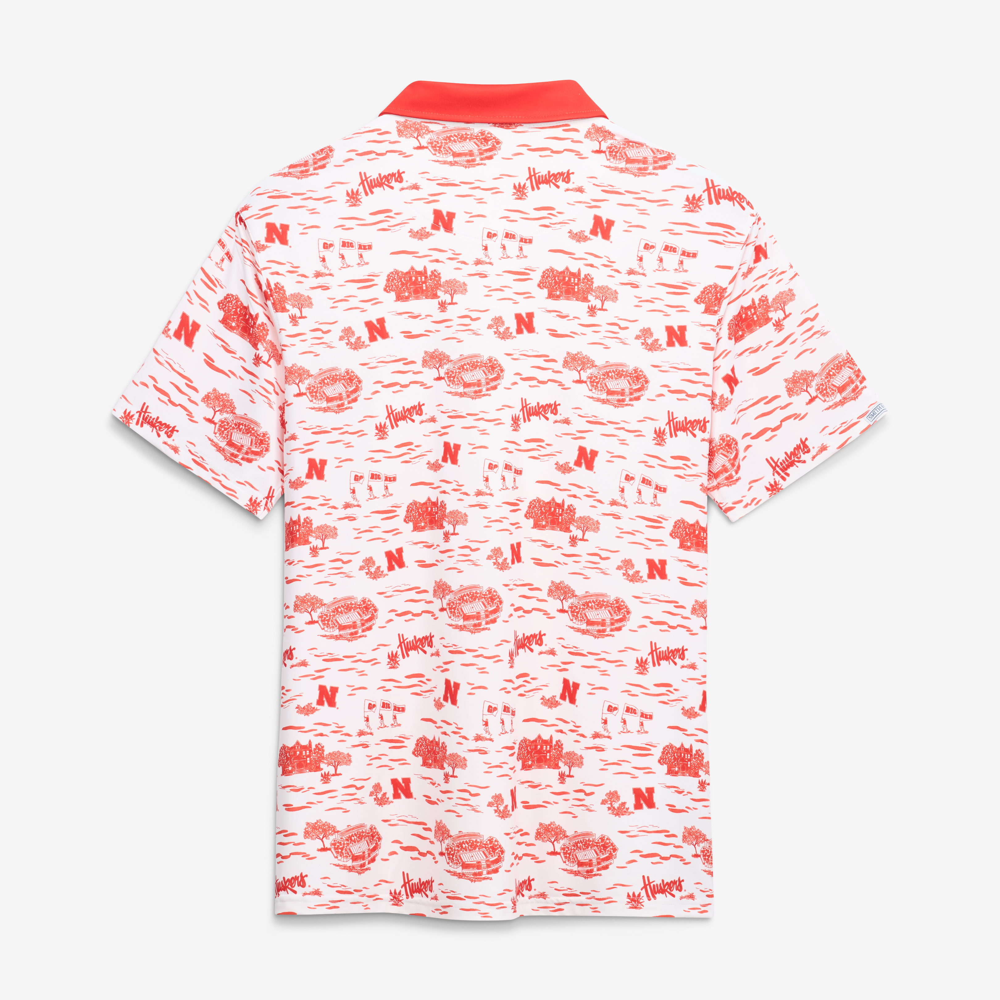 Men's Smith & Quinn White Nebraska Huskers Toile Teddy Polo