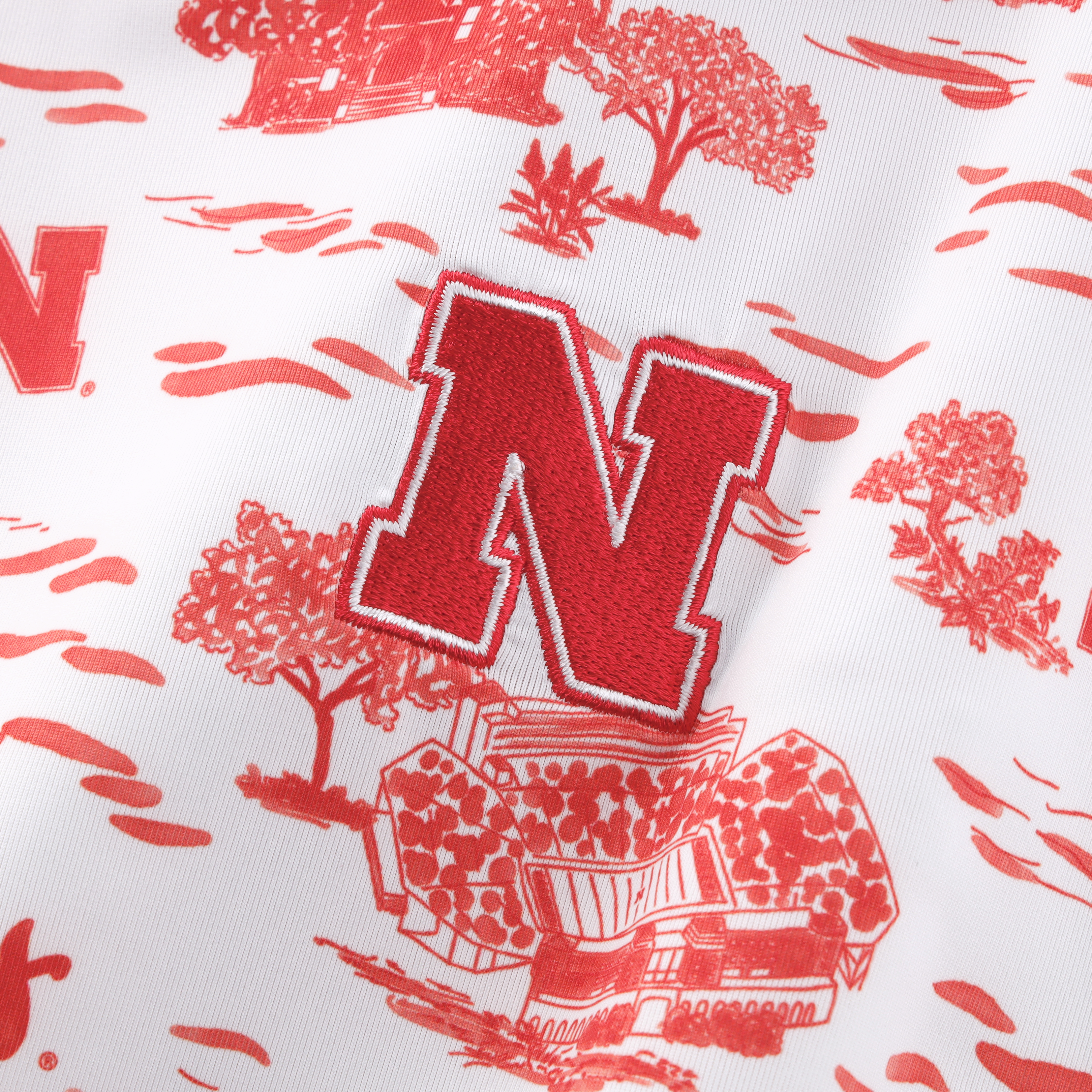 Men's Smith & Quinn White Nebraska Huskers Toile Teddy Polo