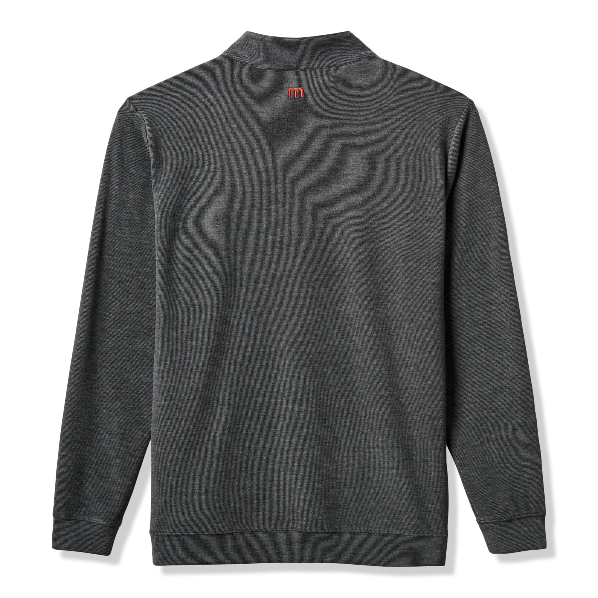 Pull TravisMathew Heather Black Nebraska Huskers Cloud Home Game pour homme, col zippé, en mélange de trois matières.