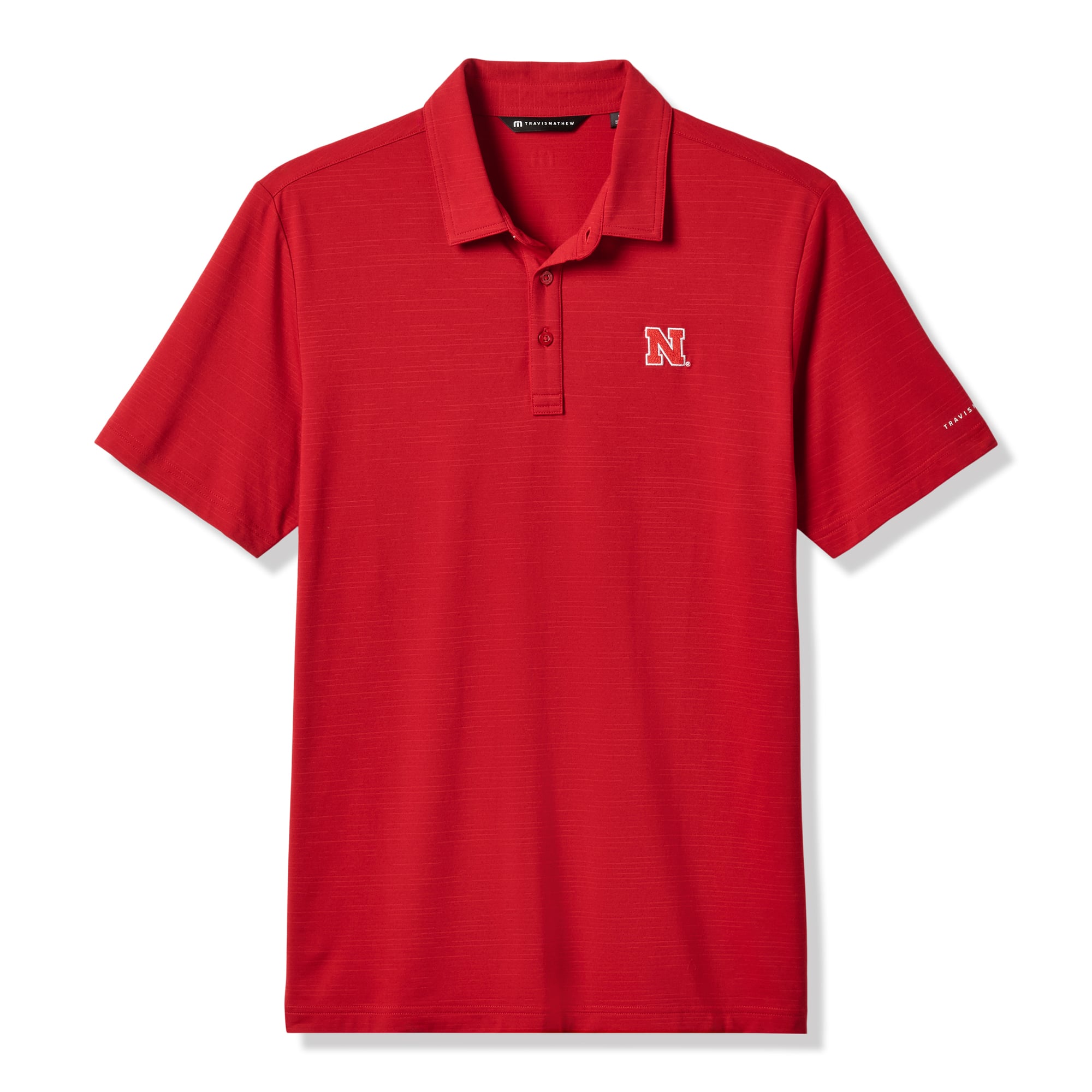 Men's TravisMathew Scarlet Nebraska Huskers Halftime Show Heater Tri-Blend Polo