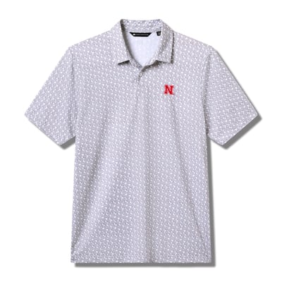  Nebraska Huskers TravisMathew College Bound Tri-Blend Polo - White/Gray