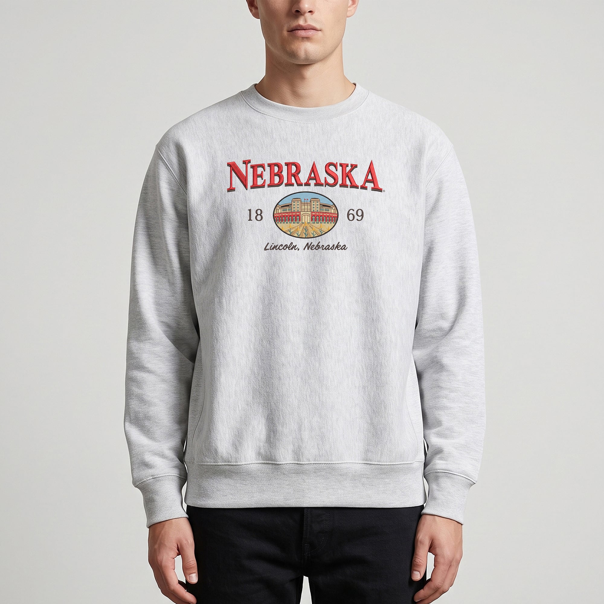 Sweat-shirt épais gris chiné pour homme Uscape Apparel Nebraska Huskers New Heights