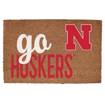 Nebraska Huskers 20" x 30" Go Team Coir Door Mat
