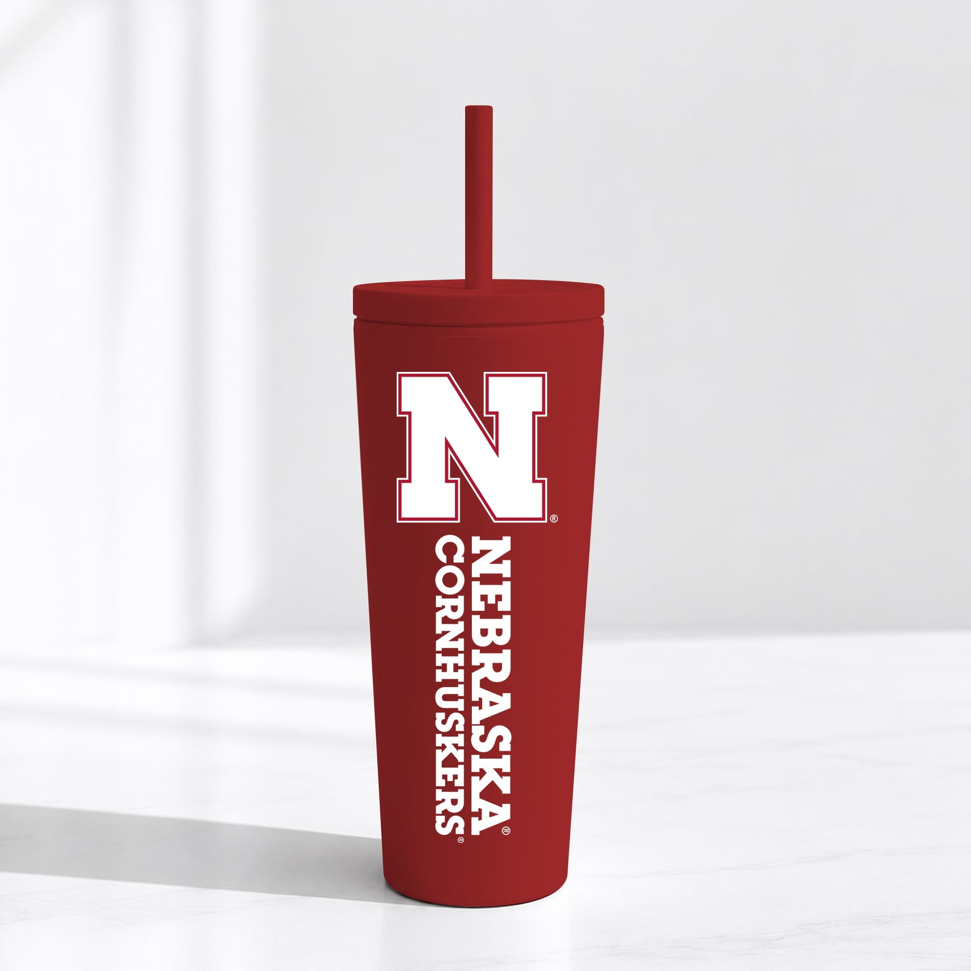 Nebraska Huskers 24oz. No Spill Straw Tumbler
