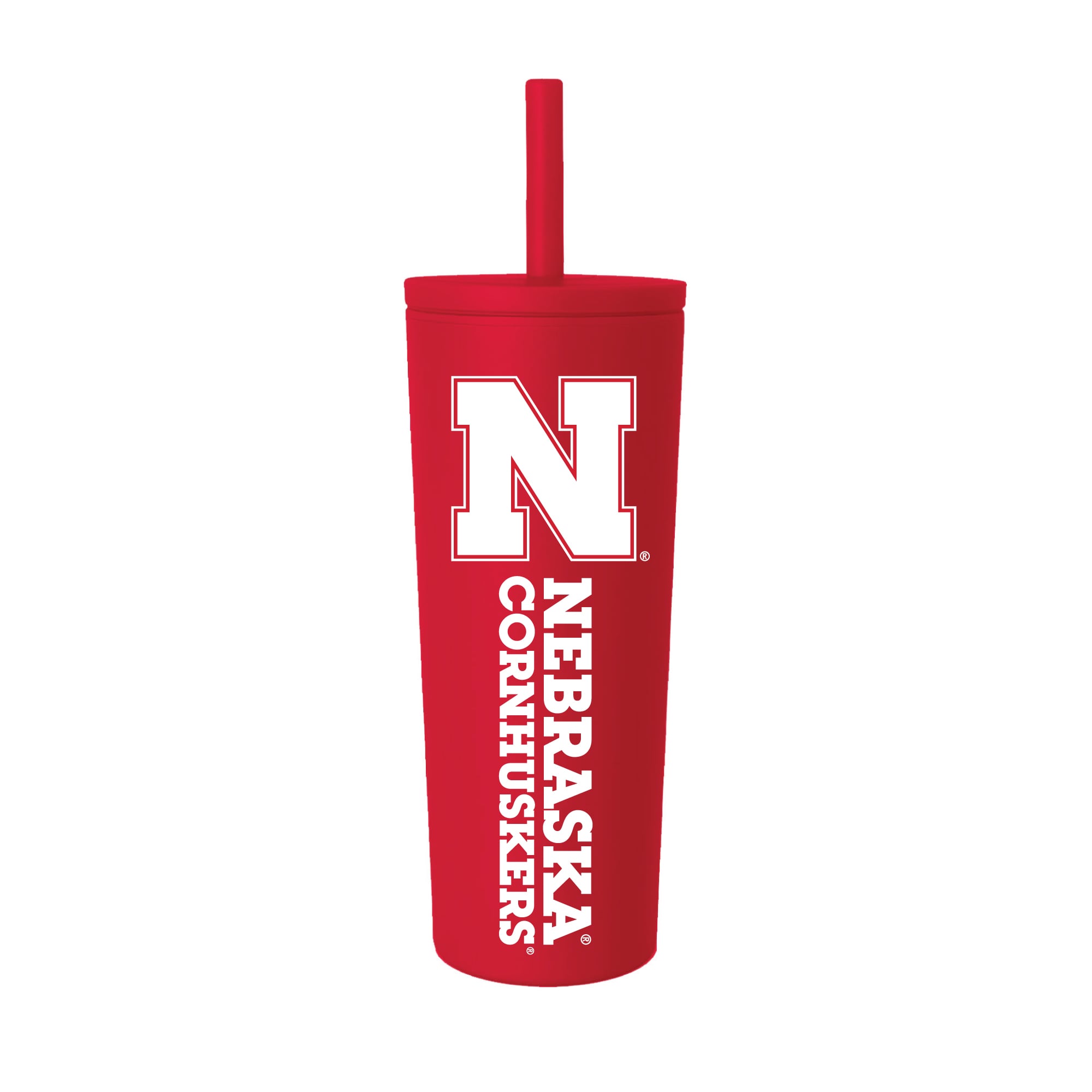 Nebraska Huskers 24oz. No Spill Straw Tumbler