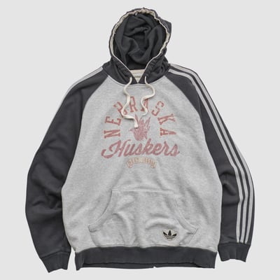 Nebraska Huskers Adidas 2010s Hooded Pullover Sweatshirt - Gray - S by Fanatics Real Vintage