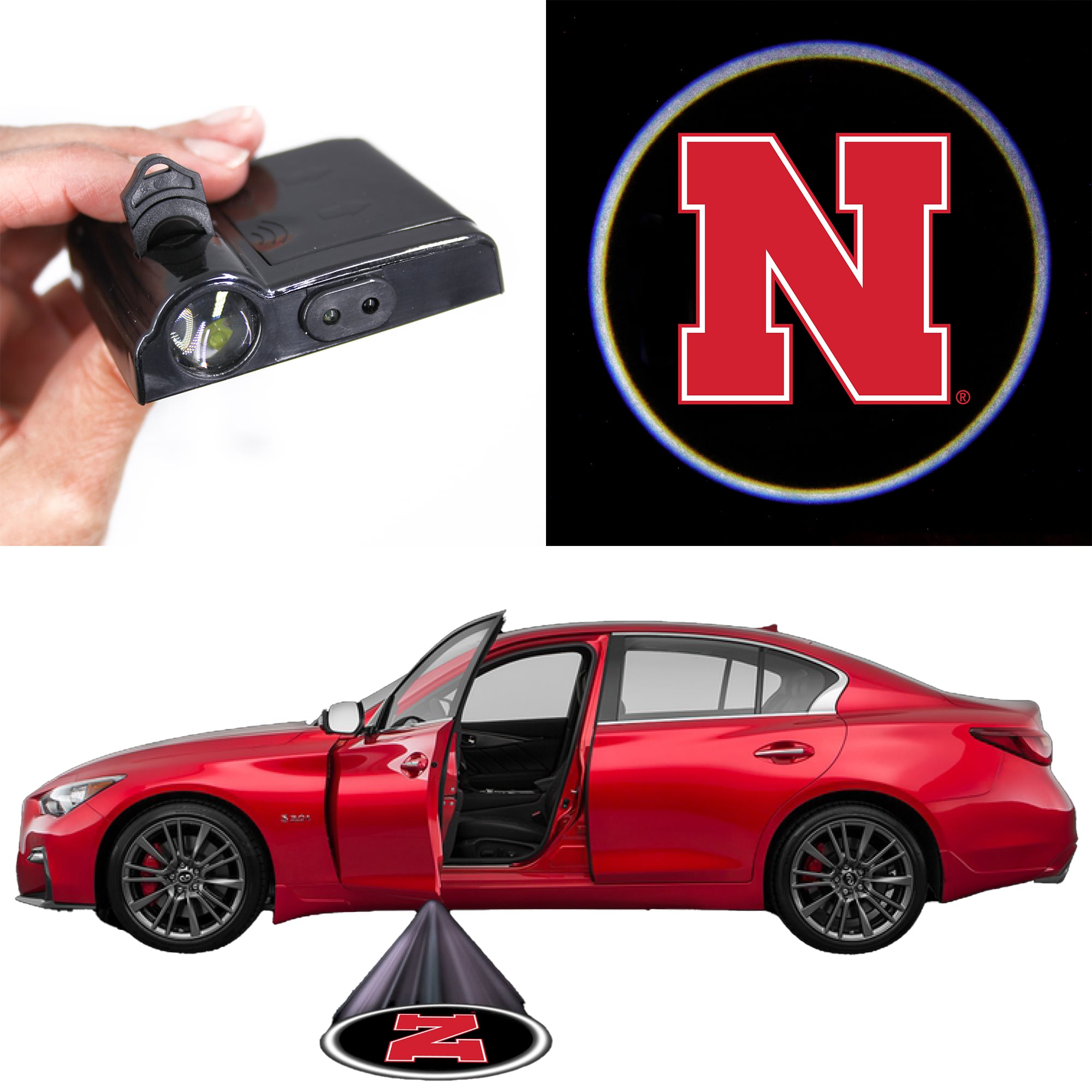 Lumière de portière de voiture des Nebraska Huskers