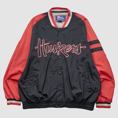 Nebraska Huskers Pro Player 90s Full Snap Jacket - Black - XL by Fanatics Real Vintage