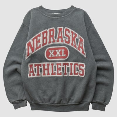 Nebraska Huskers TNT 90s Pullover Sweatshirt - Dark Heather Gray - XXS by Fanatics Real Vintage