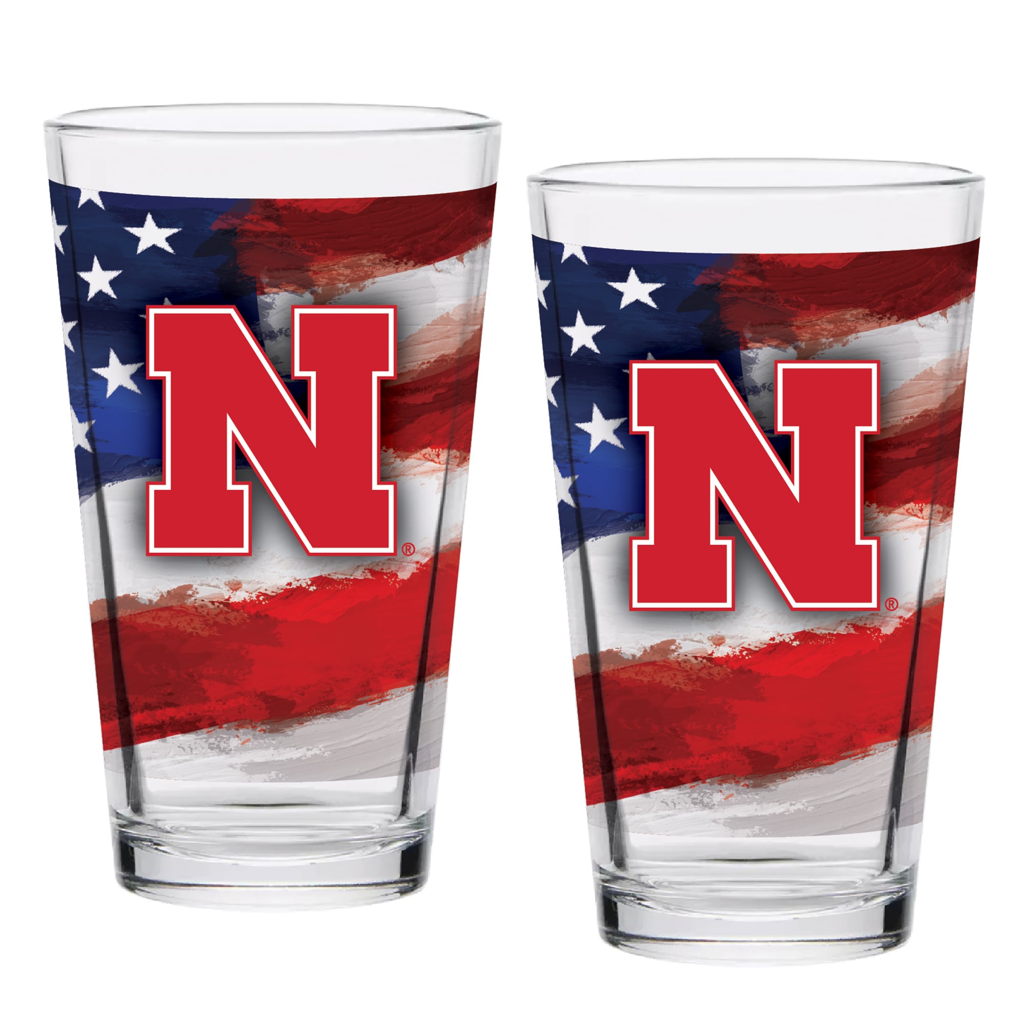 Ensemble de deux verres à bière Americana de 473 ml (16 oz) aux couleurs des Nebraska Huskers