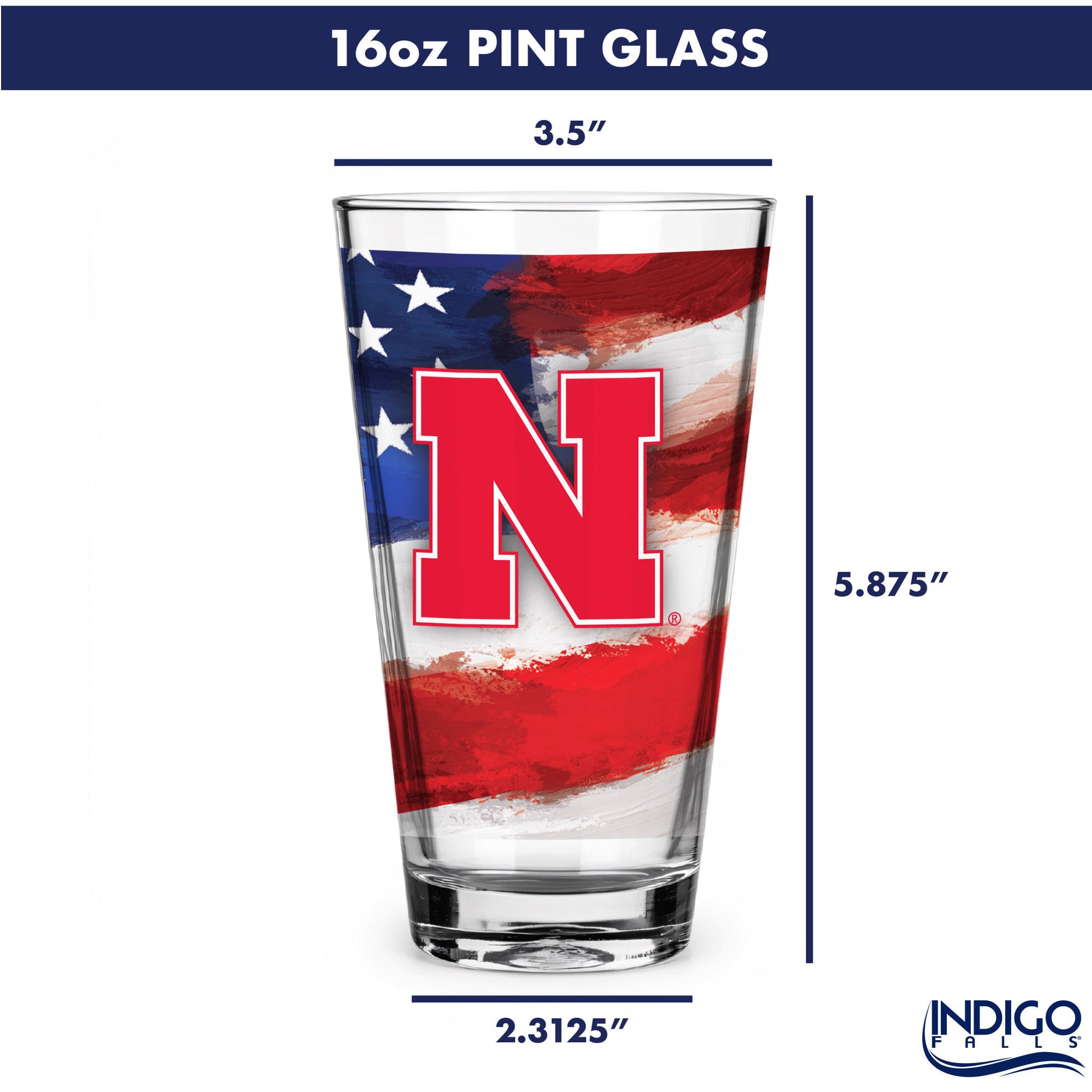 Ensemble de deux verres à bière Americana de 473 ml (16 oz) aux couleurs des Nebraska Huskers
