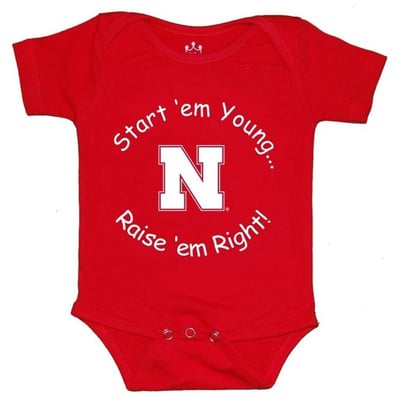 Nebraska Huskers Little King Newborn & Infant Start 'Em Young Bodysuit - Scarlet