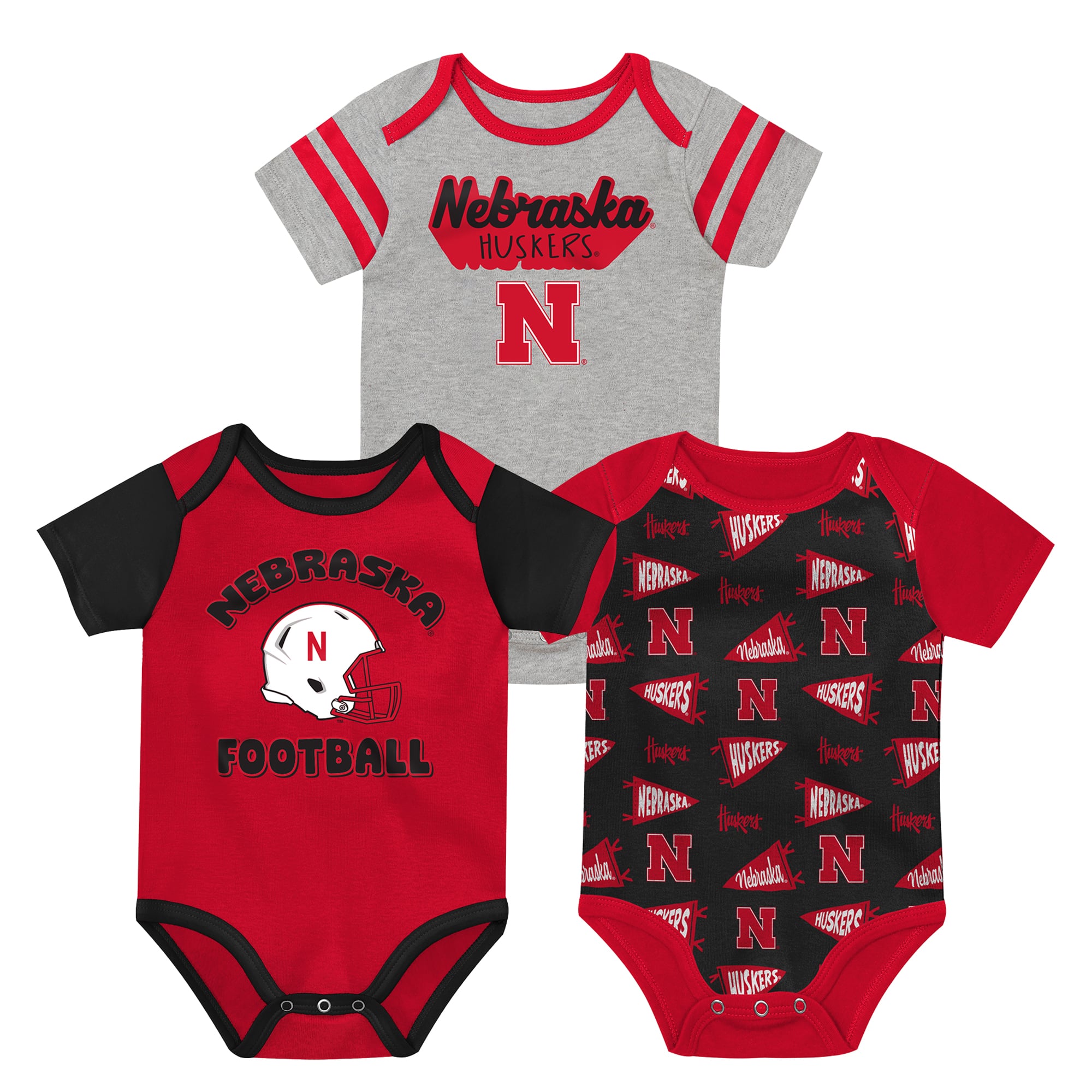 Newborn Outerstuff  Red Nebraska Huskers Star Player Three-Piece Bodysuit Set