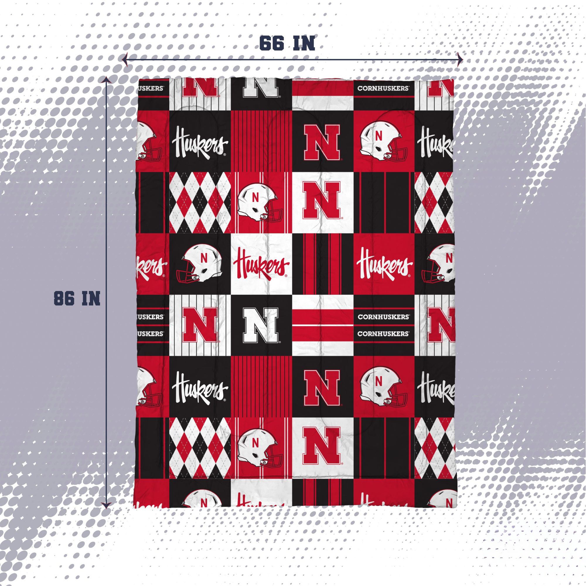 Pegasus Nebraska Huskers Patchwork Plaid Two-Piece Twin/Twin XL Bed in a Bag Set
