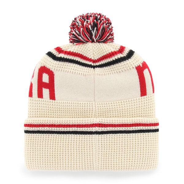Bonnet unisexe '47 crème Nebraska Huskers en maille gaufrée à revers avec pompon