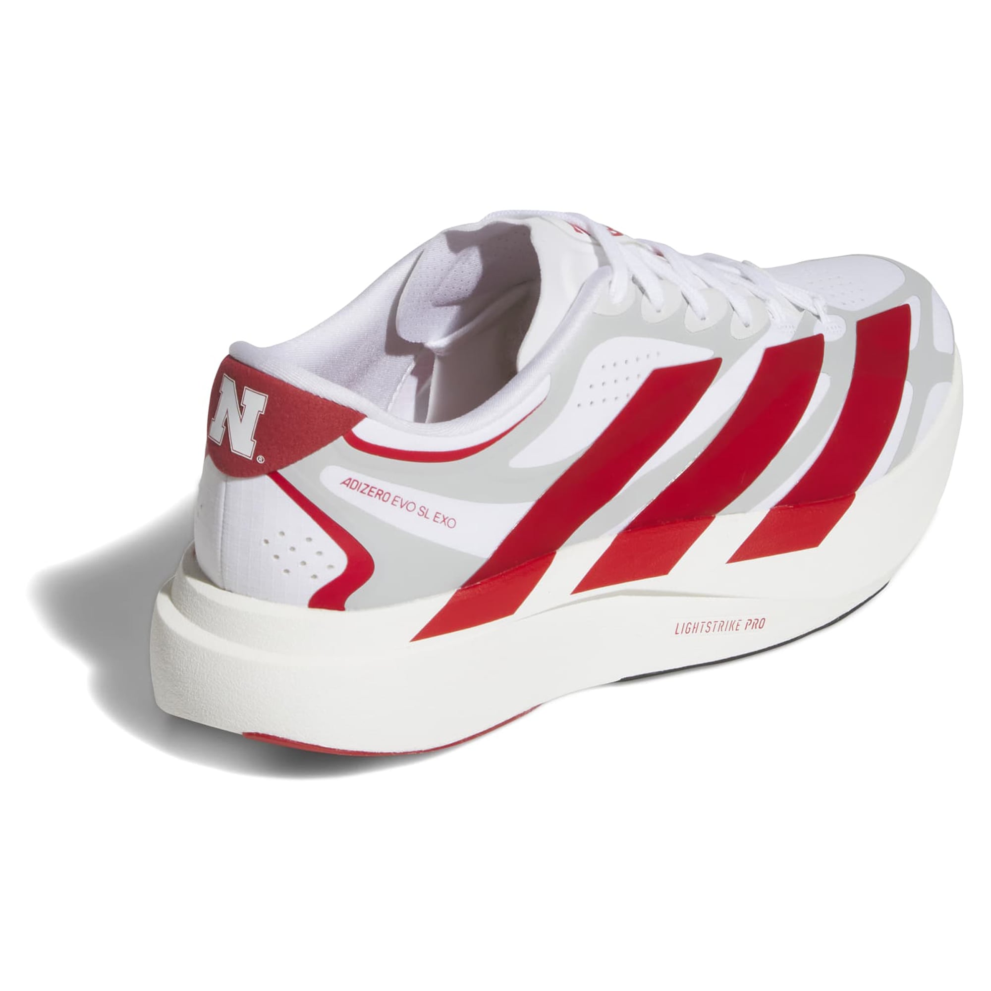 Unisex adidas White Nebraska Huskers Adizero EVO SL EXO Sneakers
