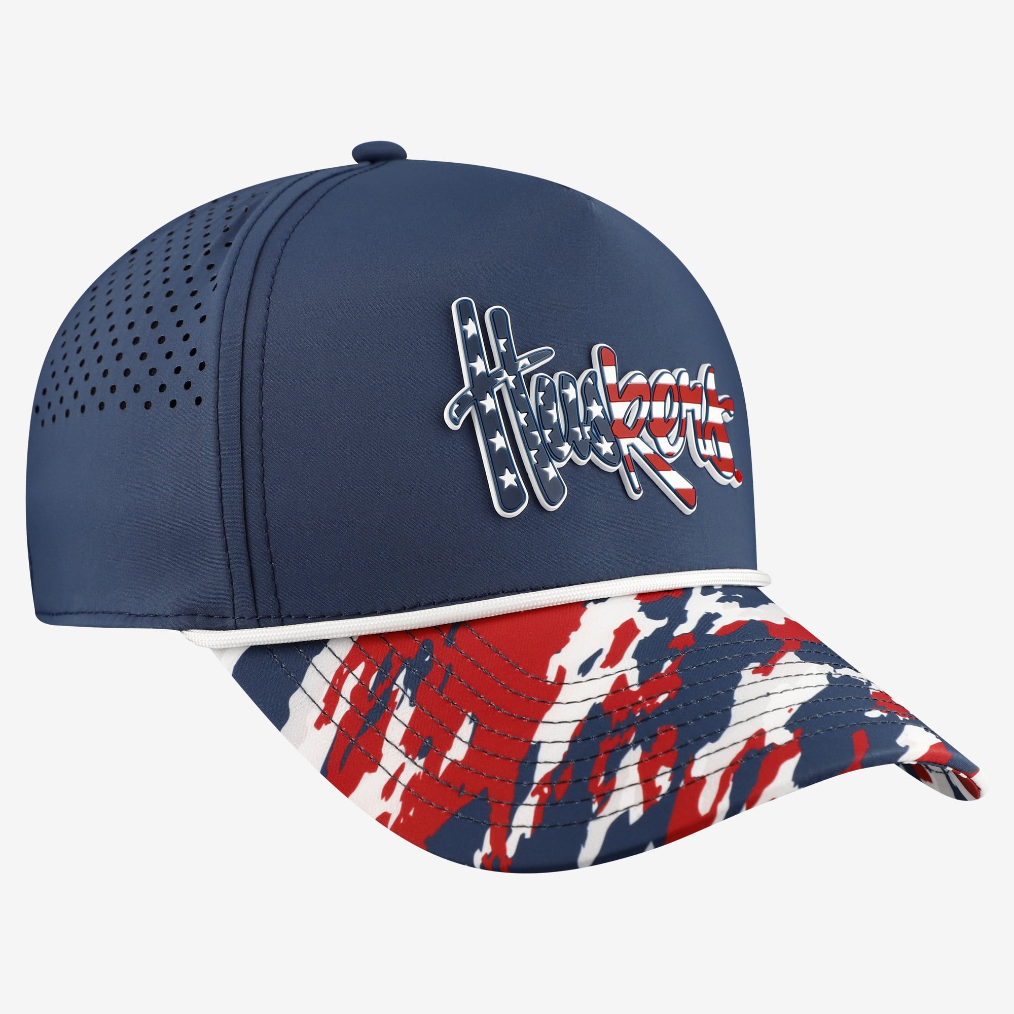 Casquette unisexe à cordon ajustable Bills, bleu marine, Nebraska Huskers, étoiles et rayures