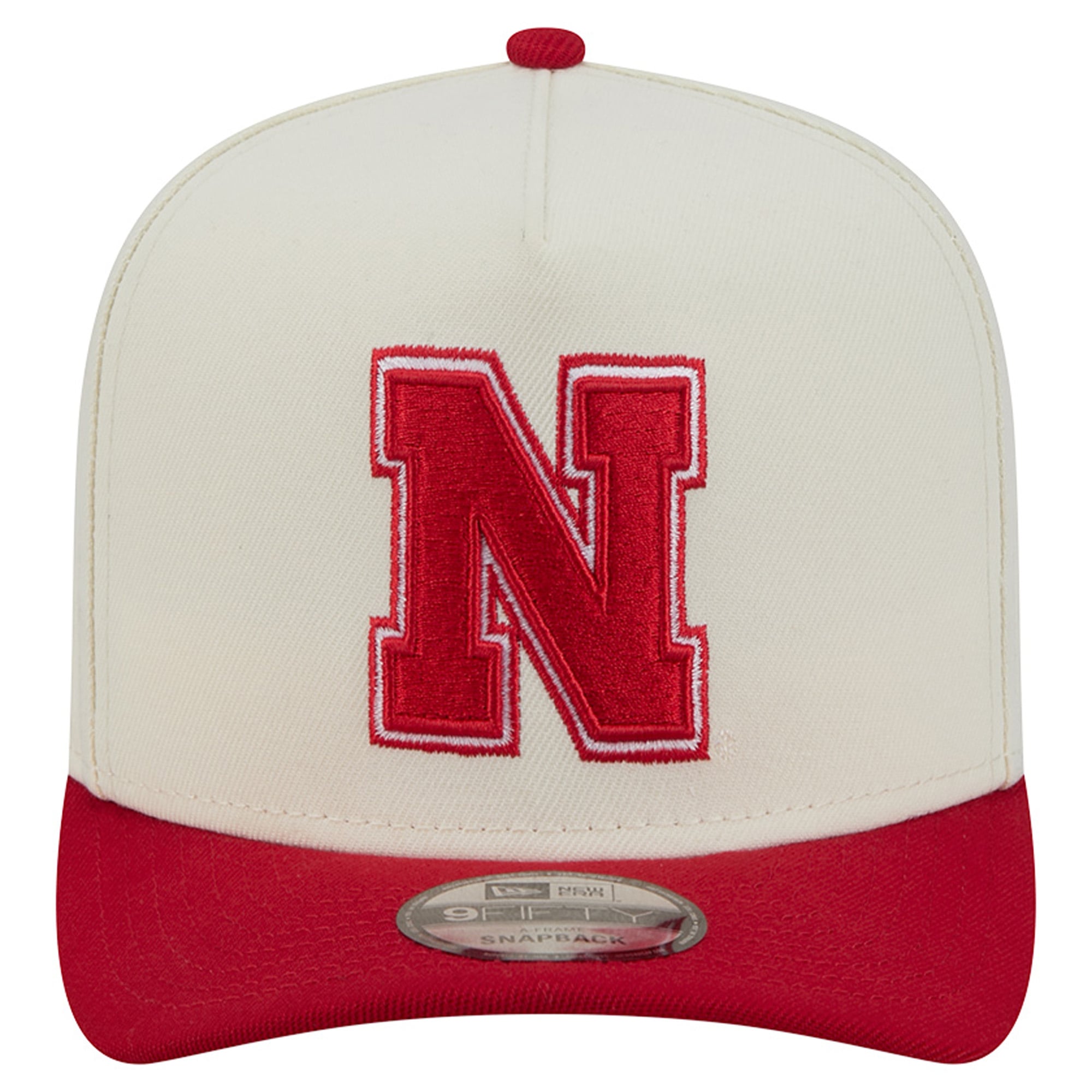 Unisex New Era White/Scarlet Nebraska Huskers A-Frame 9FIFTY Snapback Hat