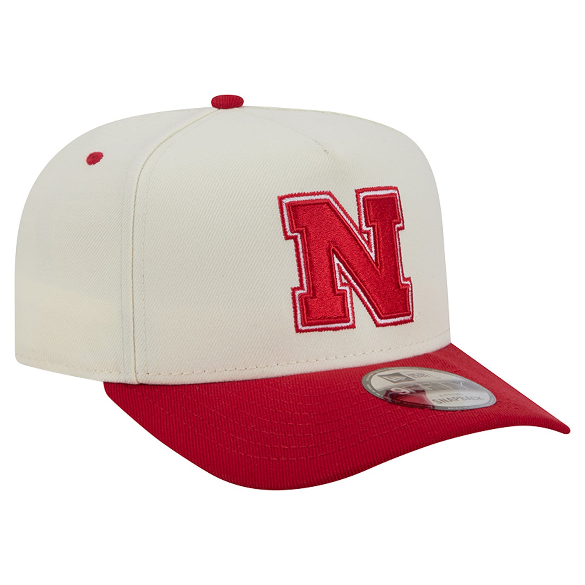 Unisex New Era White/Scarlet Nebraska Huskers A-Frame 9FIFTY Snapback Hat
