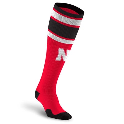 Nebraska Huskers PRO Compression Unisex  Classic Stripe Over-the-Calf Compression Socks