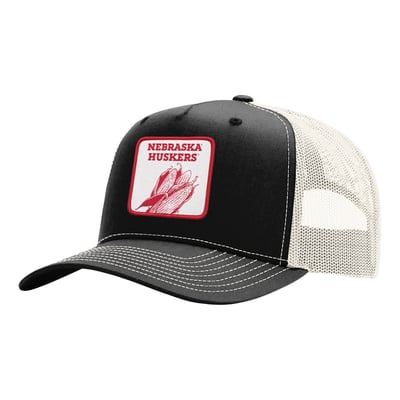  Nebraska Huskers Unisex Uscape Apparel Wild Side Patch Trucker Adjustable Hat - Black