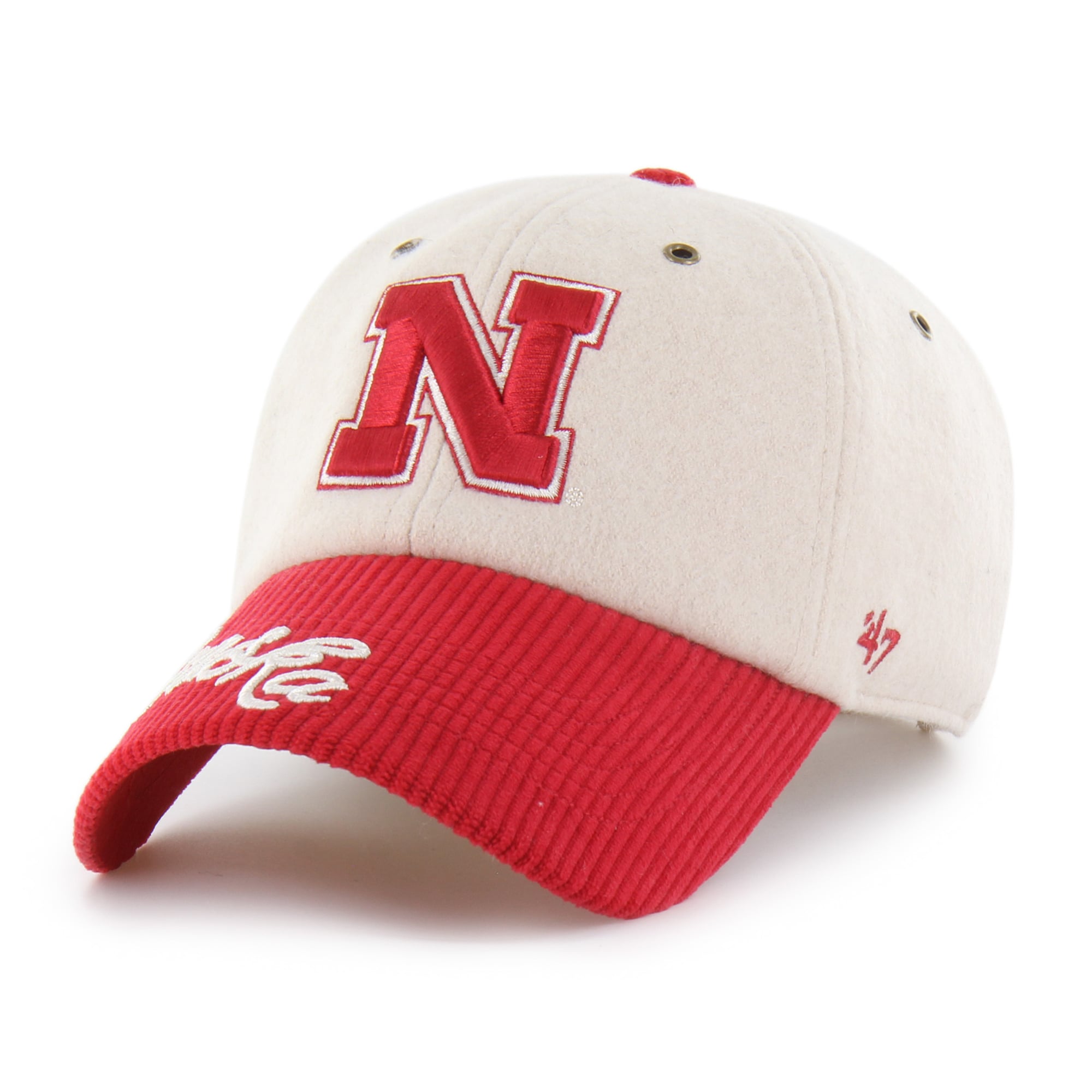 Women's '47 Cream/Scarlet Nebraska Huskers Rope Script Clean Up Adjustable Hat