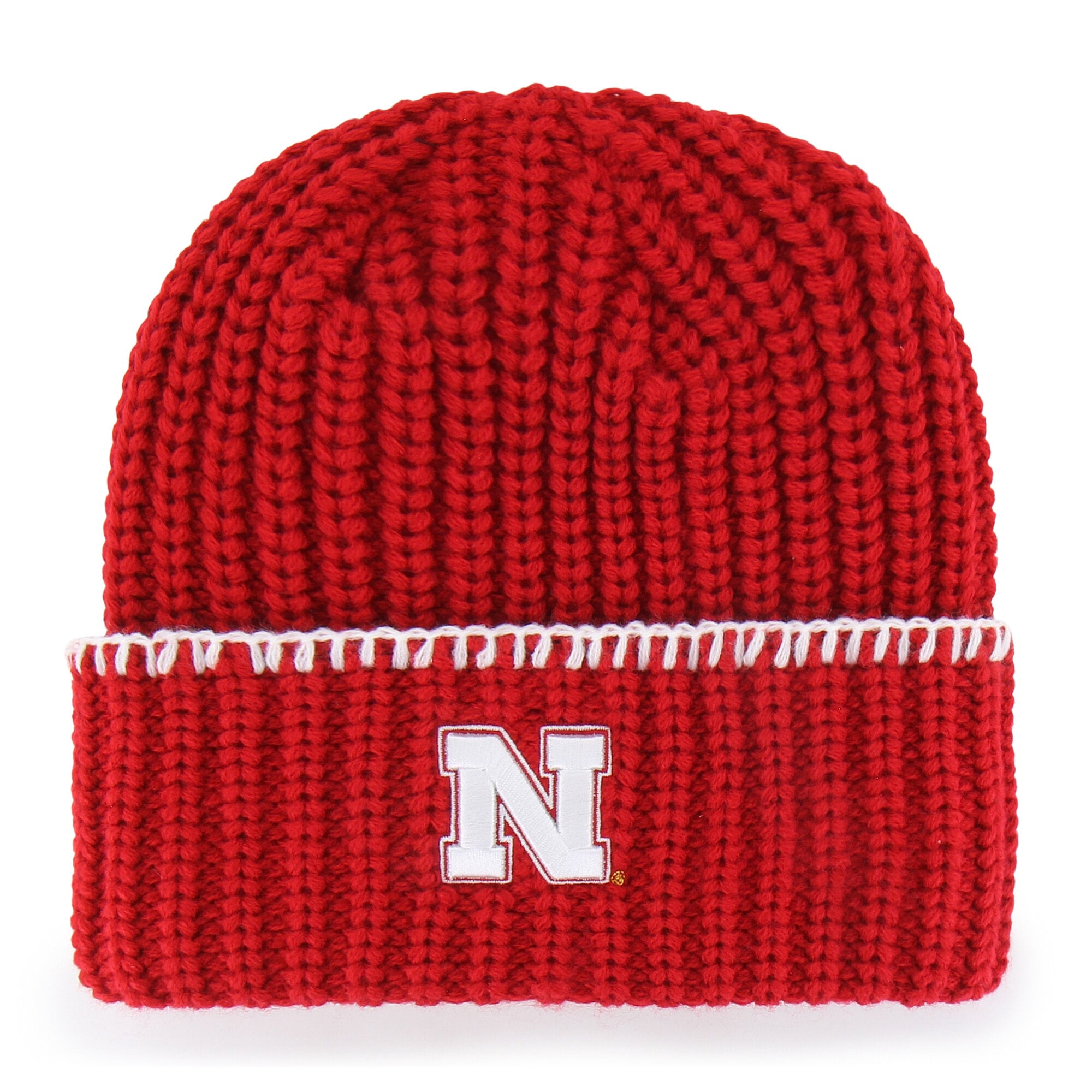 Bonnet à revers en maille point de couverture « 47 Scarlet Nebraska Huskers » pour femme