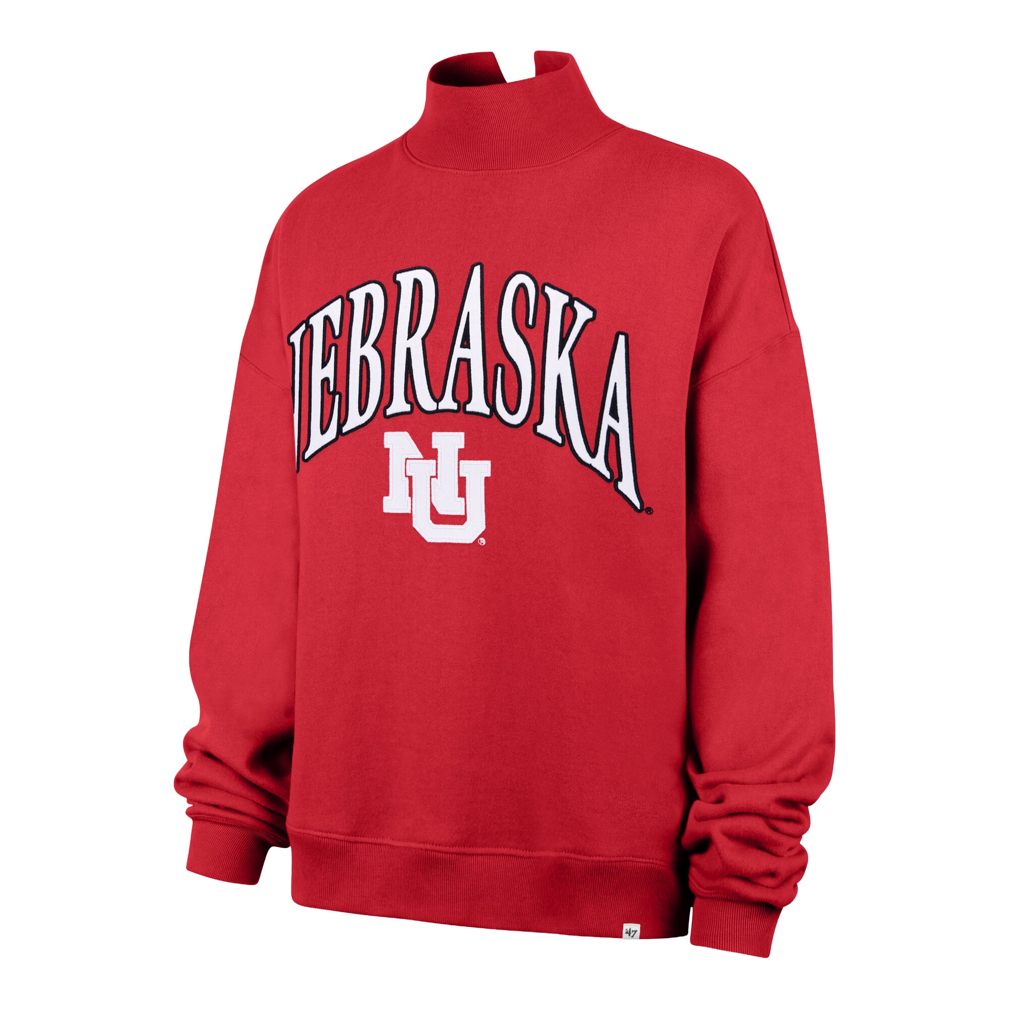 Sweat-shirt à col montant pour femme « 47 Scarlet Nebraska Huskers »