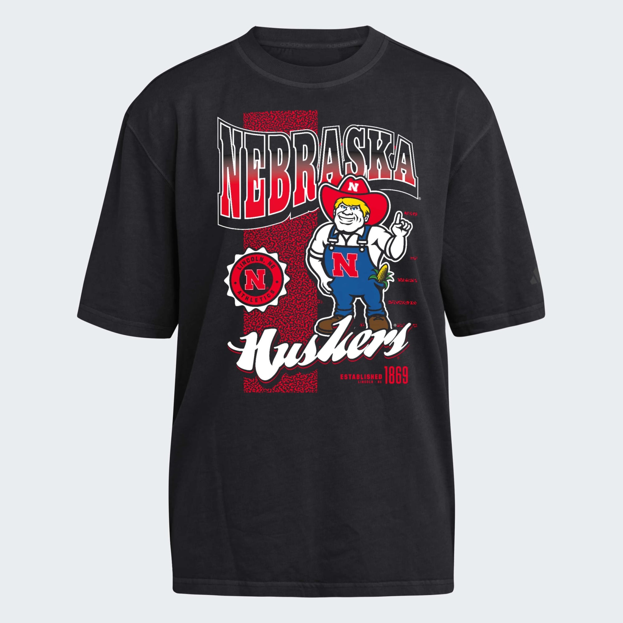 Women's adidas Black Nebraska Huskers Premium Fashion T-Shirt